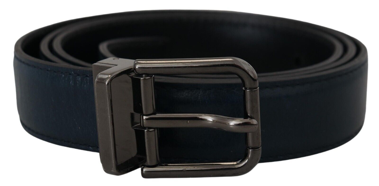 Dolce &amp; Gabbana Eleganter dunkelblauer Ledergürtel