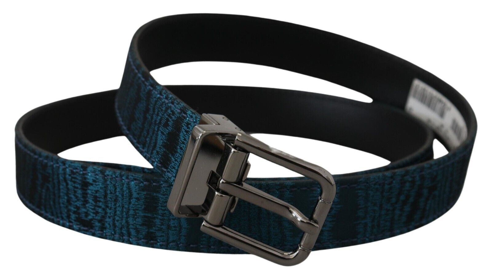 Dolce &amp; Gabbana Eleganter blauer Jacquard-Designergürtel