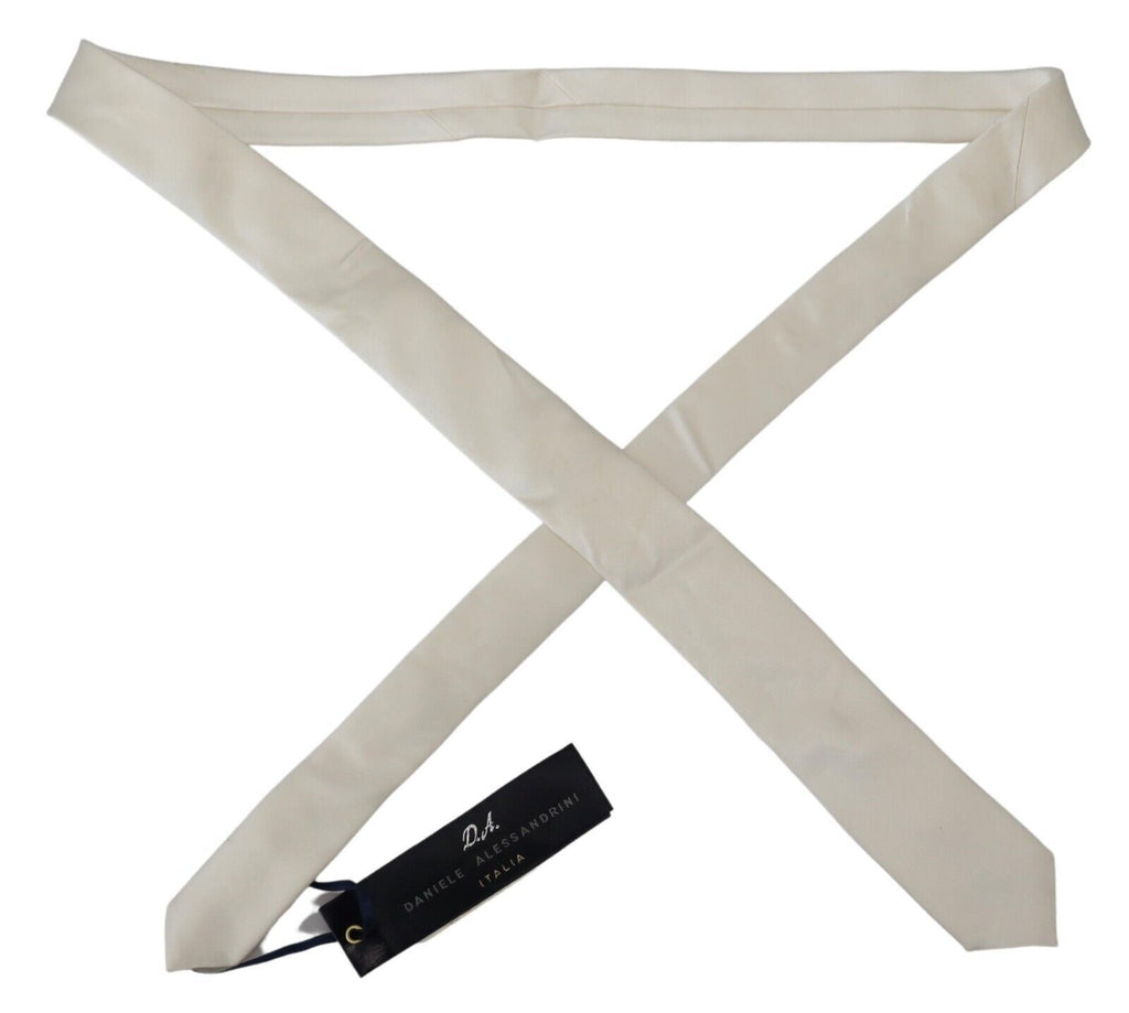 Exklusive Seidenfliege von Daniele Alessandrini in Off-White
