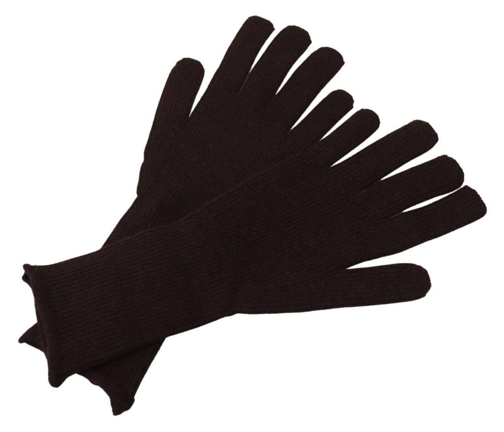Dolce &amp; Gabbana Elegante braune Handschuhe aus Seidenkaschmir
