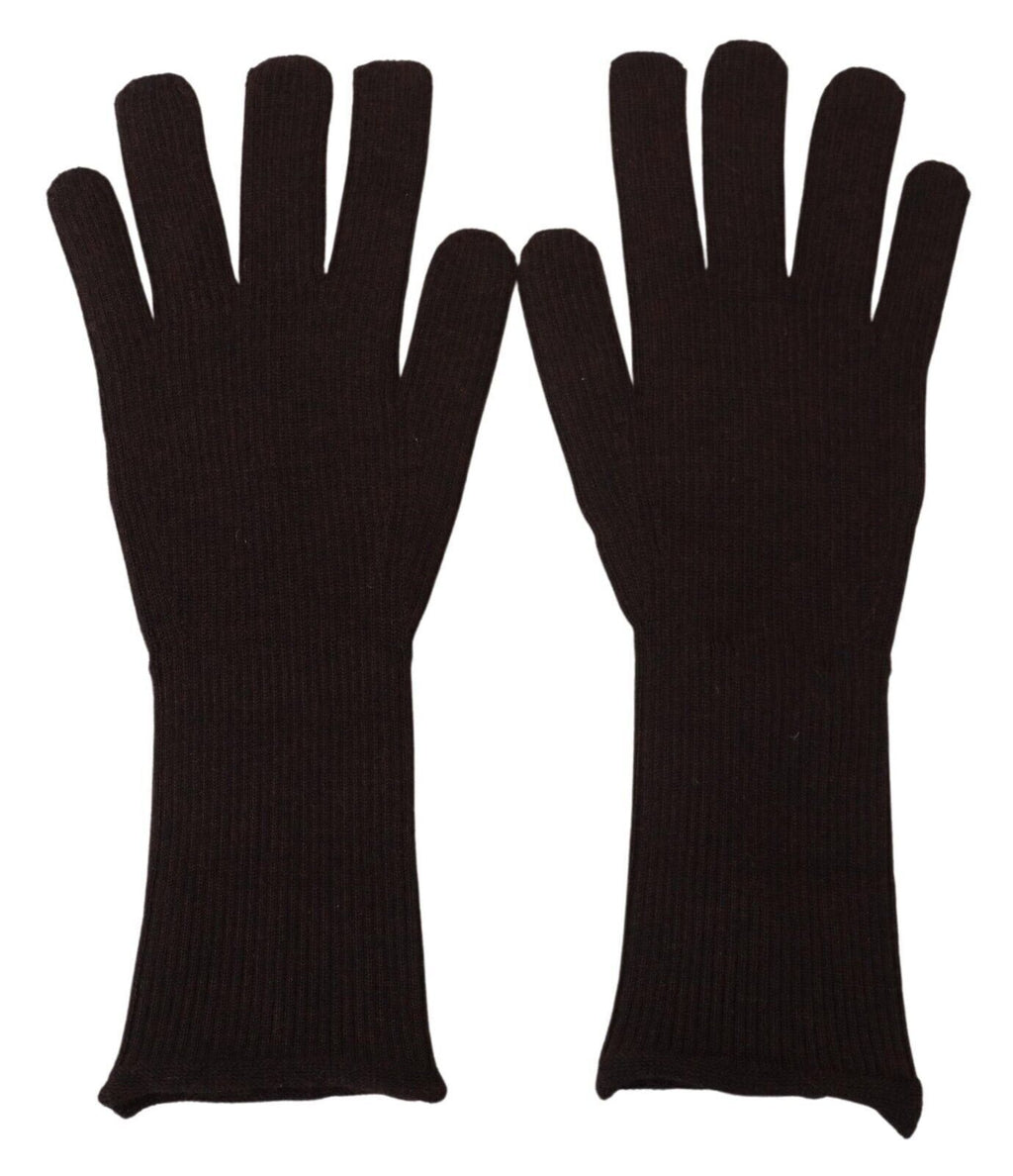 Dolce &amp; Gabbana Elegante braune Handschuhe aus Seidenkaschmir