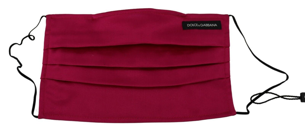 Dolce &amp; Gabbana – Elegante, plissierte Gesichtsmaske aus kastanienbrauner Seide