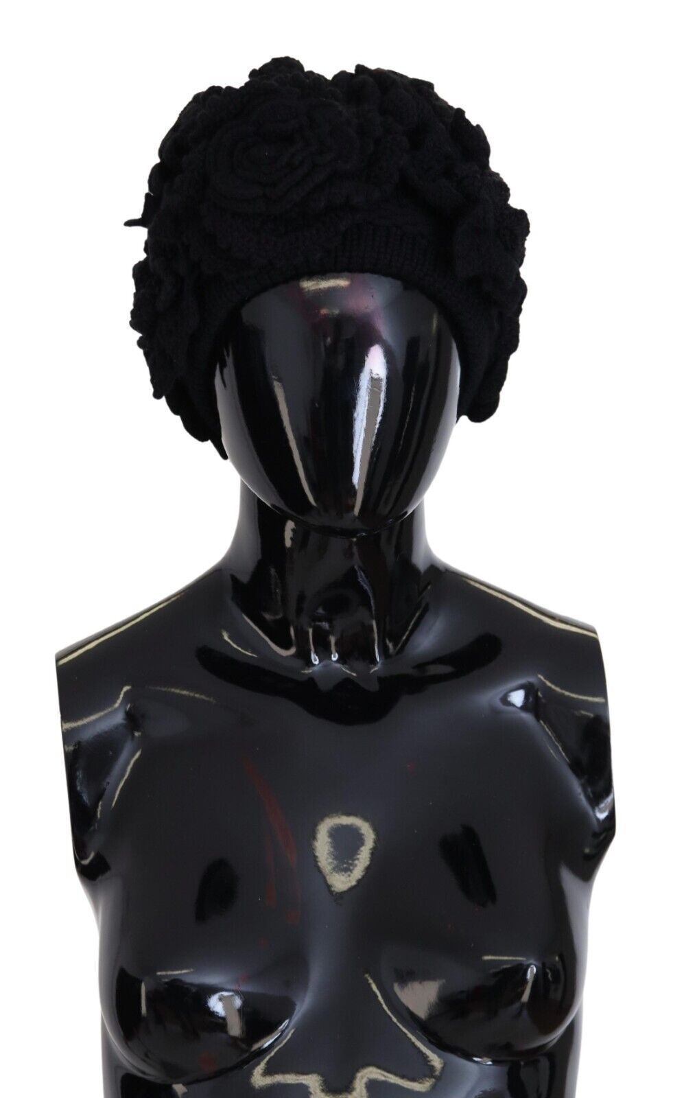 Dolce &amp; Gabbana Elegante schwarze Beanie-Mütze aus Schurwolle