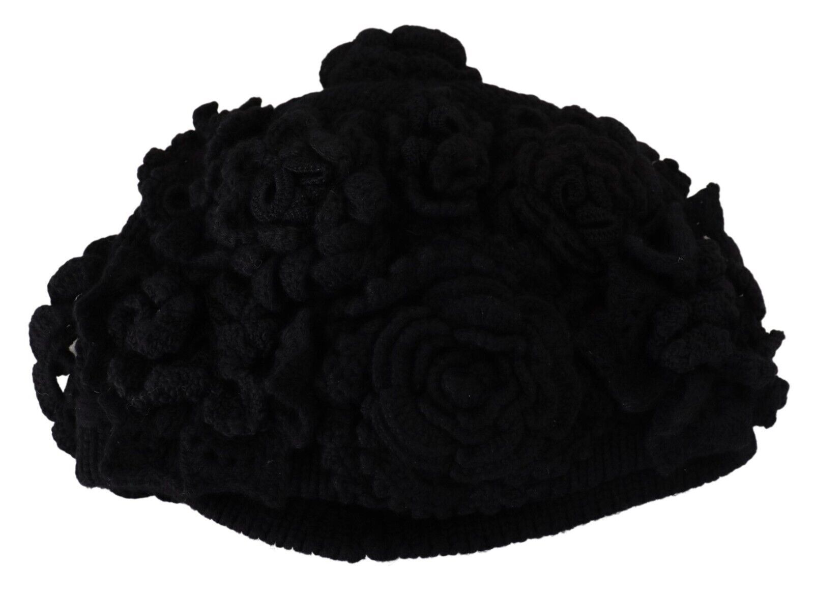 Dolce &amp; Gabbana Elegante schwarze Beanie-Mütze aus Schurwolle
