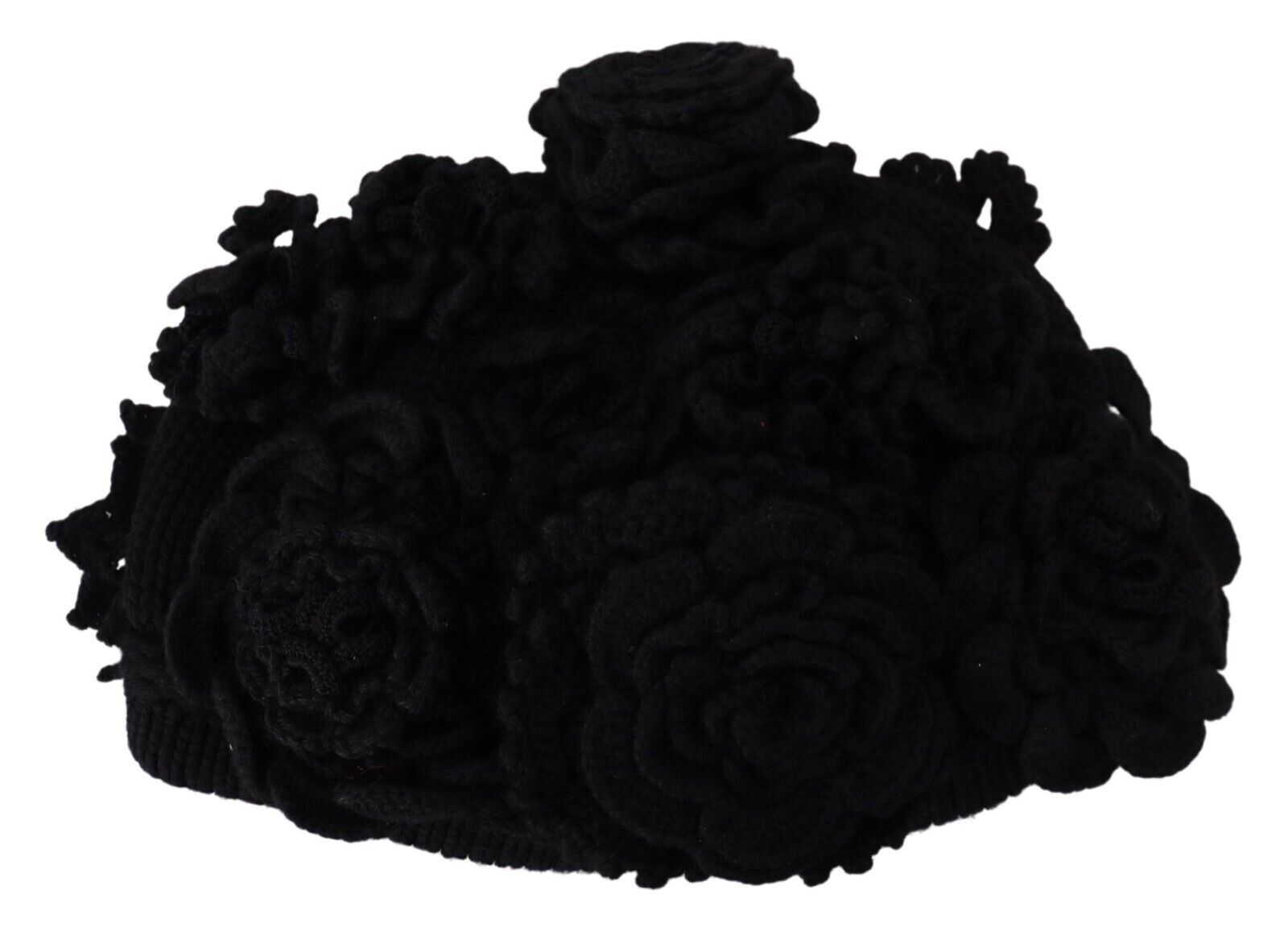 Dolce &amp; Gabbana Elegante schwarze Beanie-Mütze aus Schurwolle