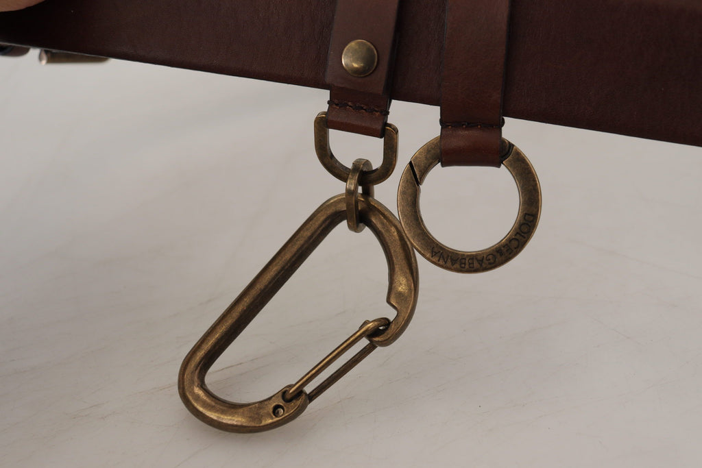 Dolce &amp; Gabbana Eleganter brauner Ledergürtel mit Metallschnalle