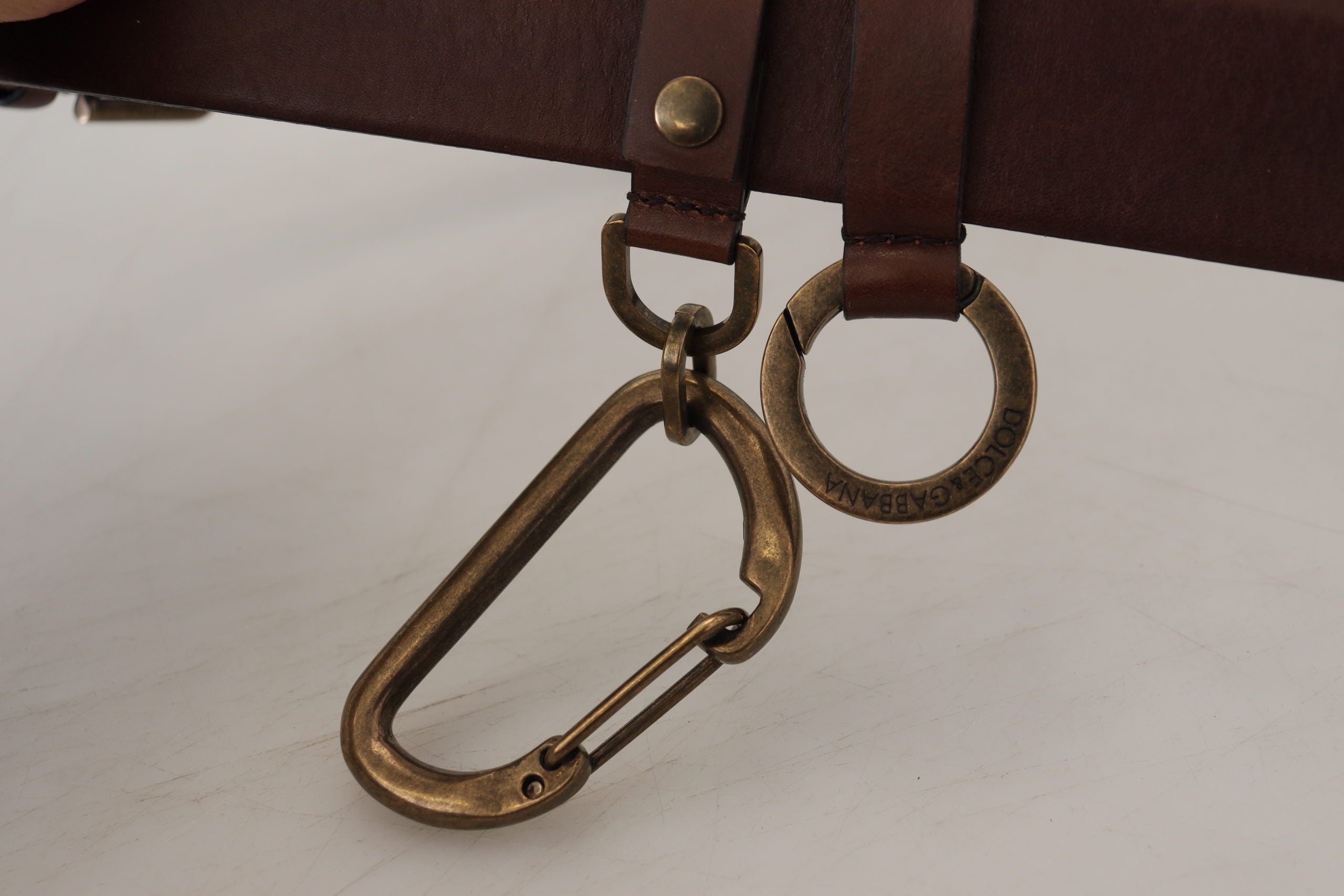 Dolce &amp; Gabbana Eleganter brauner Ledergürtel mit Metallschnalle