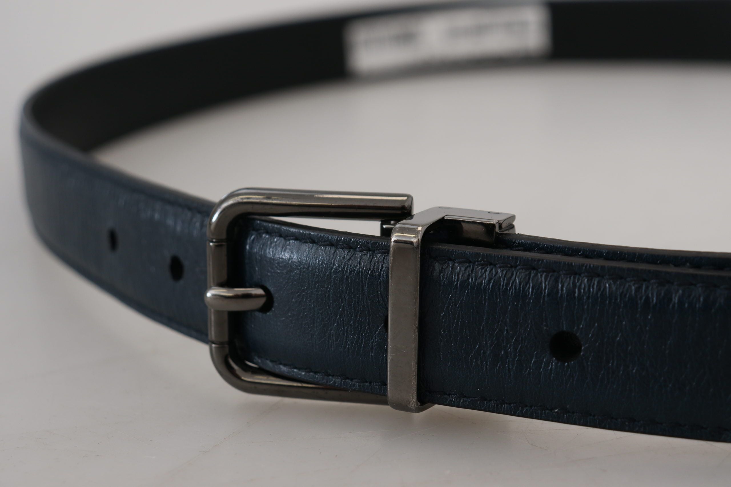 Dolce &amp; Gabbana Eleganter dunkelblauer Ledergürtel