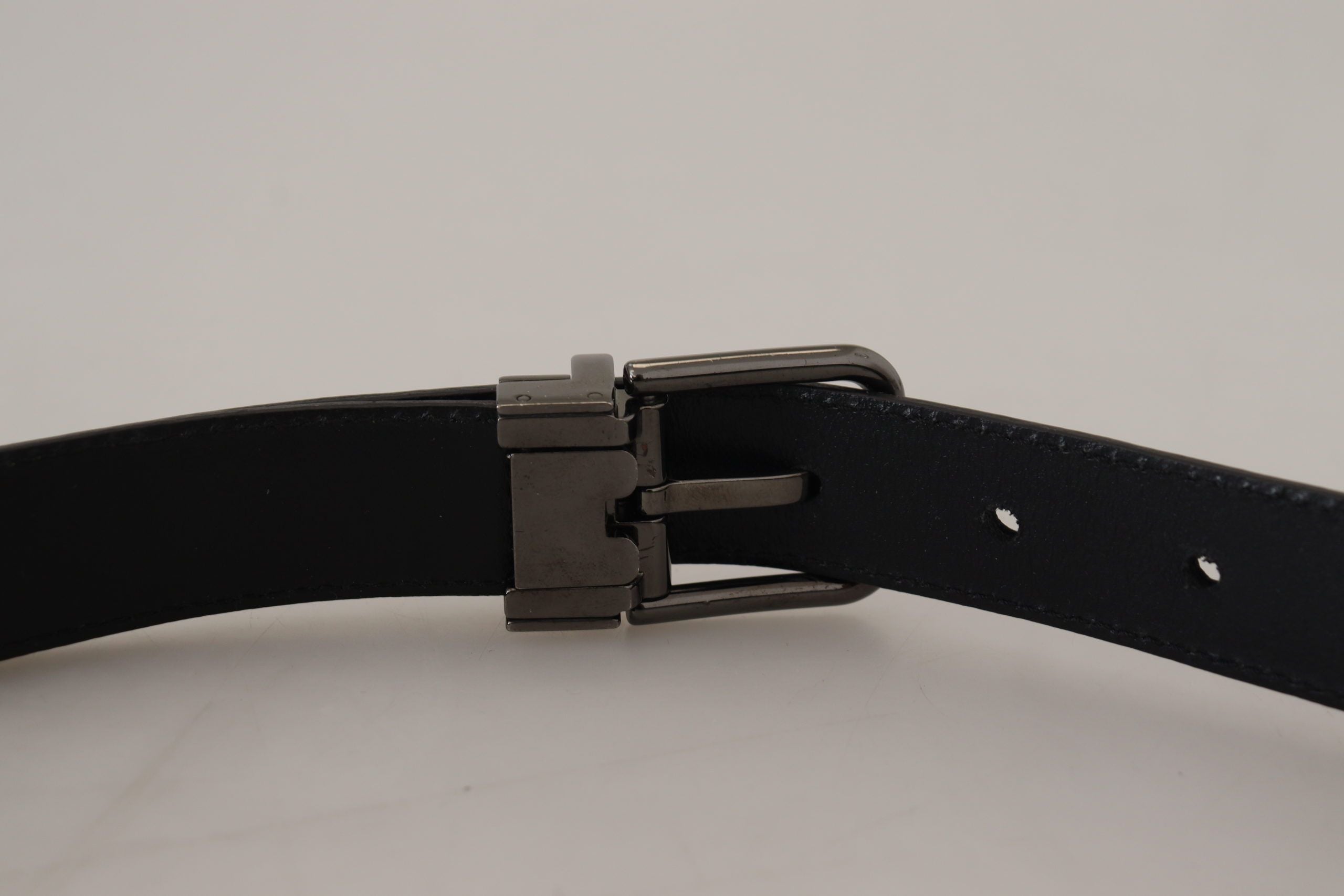 Dolce &amp; Gabbana Eleganter dunkelblauer Ledergürtel