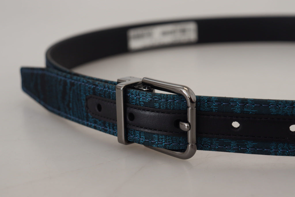 Dolce &amp; Gabbana Eleganter blauer Jacquard-Designergürtel