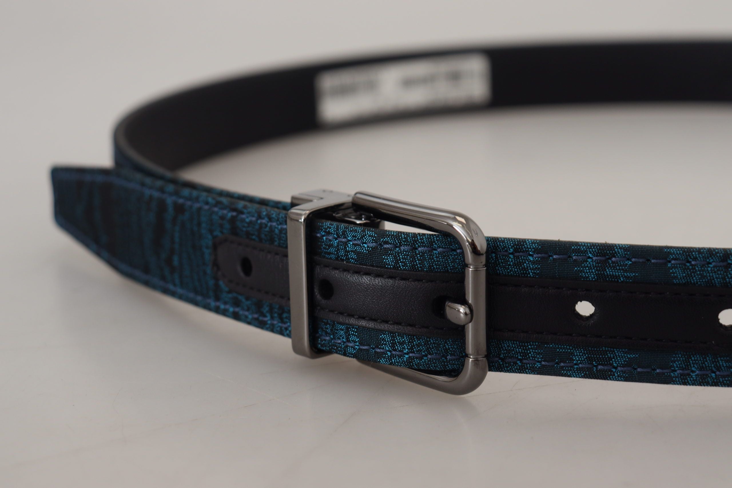Dolce &amp; Gabbana Eleganter blauer Jacquard-Designergürtel