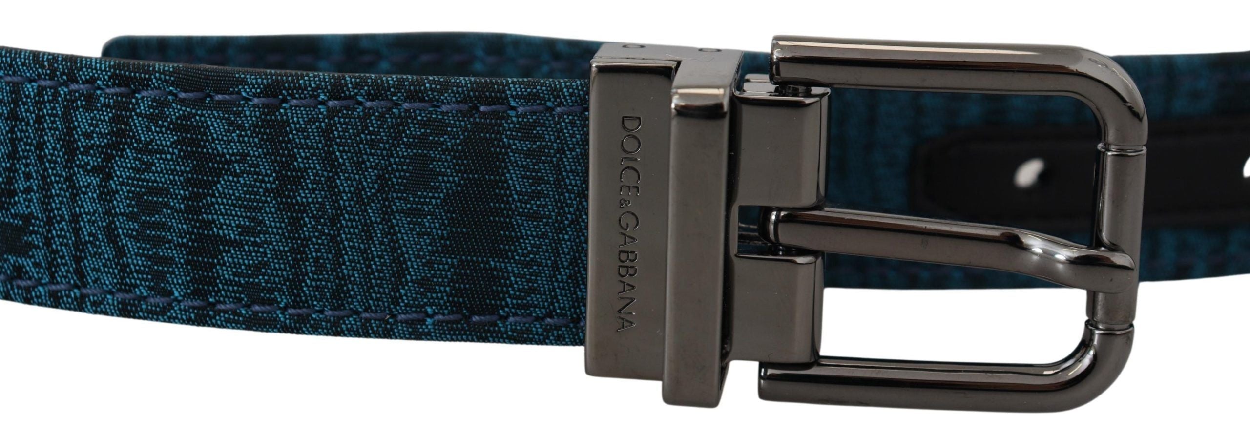 Dolce &amp; Gabbana Eleganter blauer Jacquard-Designergürtel