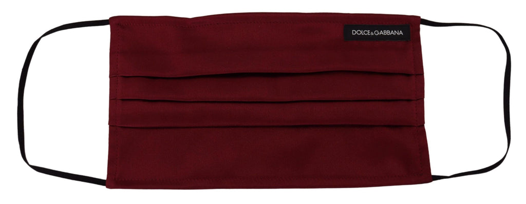 Dolce &amp; Gabbana – Elegante, plissierte Gesichtsmaske aus kastanienbrauner Seide
