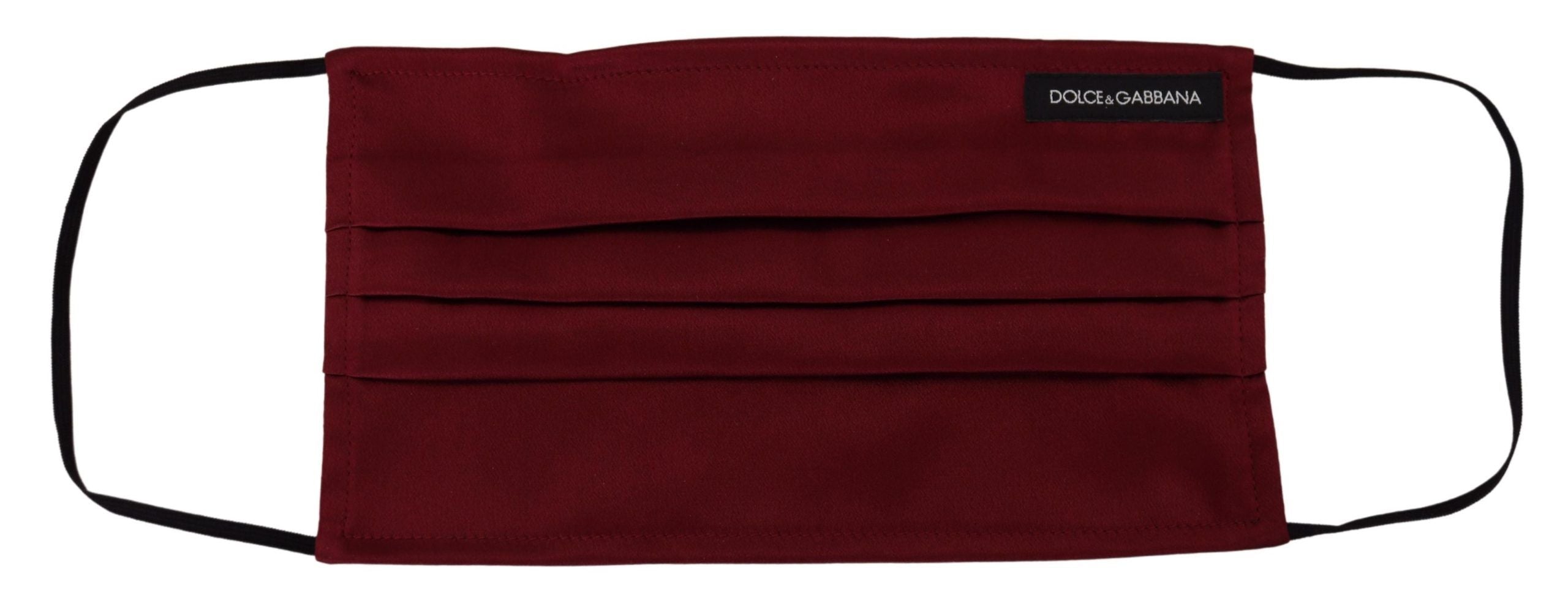 Dolce &amp; Gabbana – Elegante, plissierte Gesichtsmaske aus kastanienbrauner Seide
