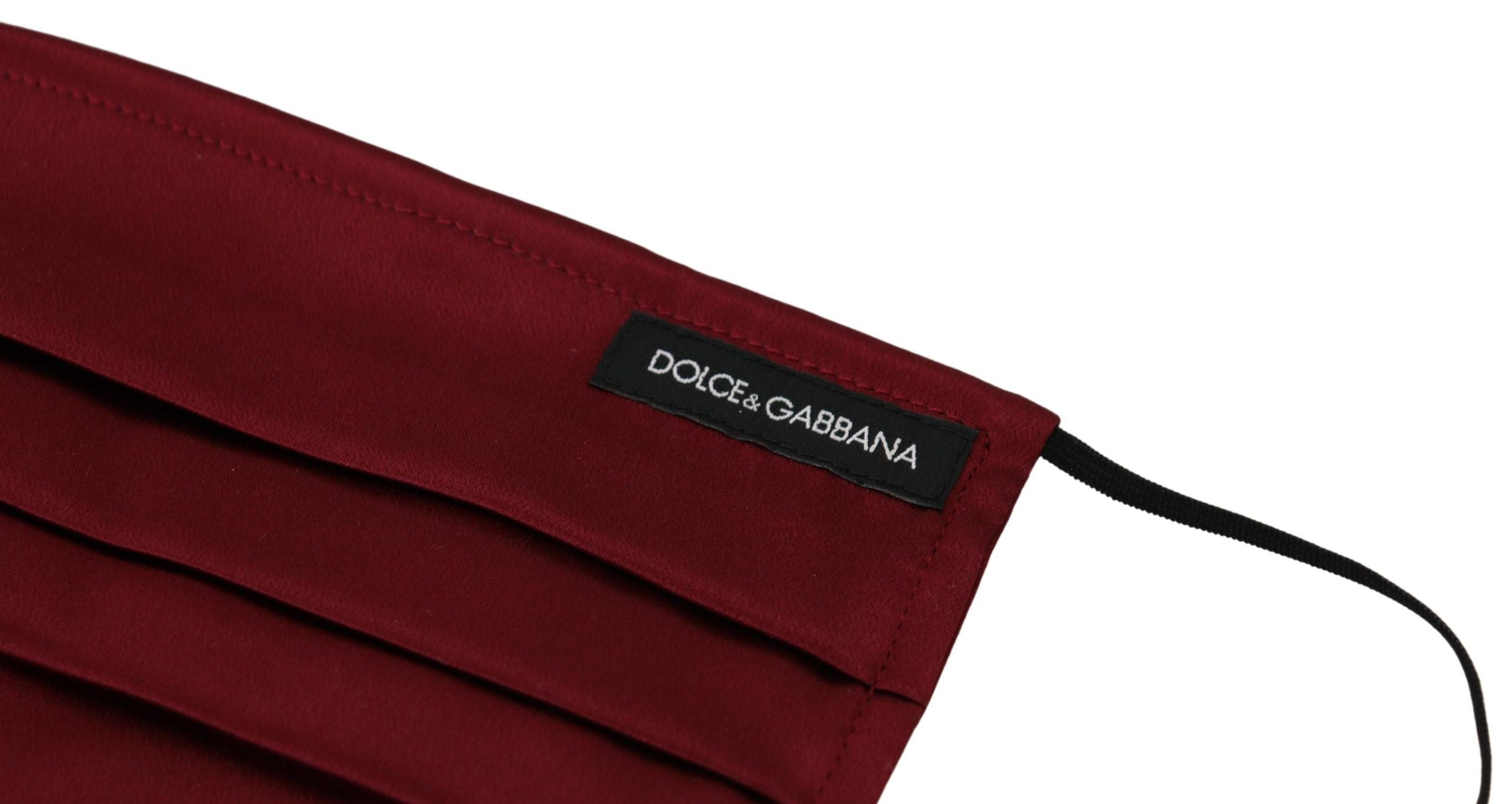 Dolce &amp; Gabbana – Elegante, plissierte Gesichtsmaske aus kastanienbrauner Seide