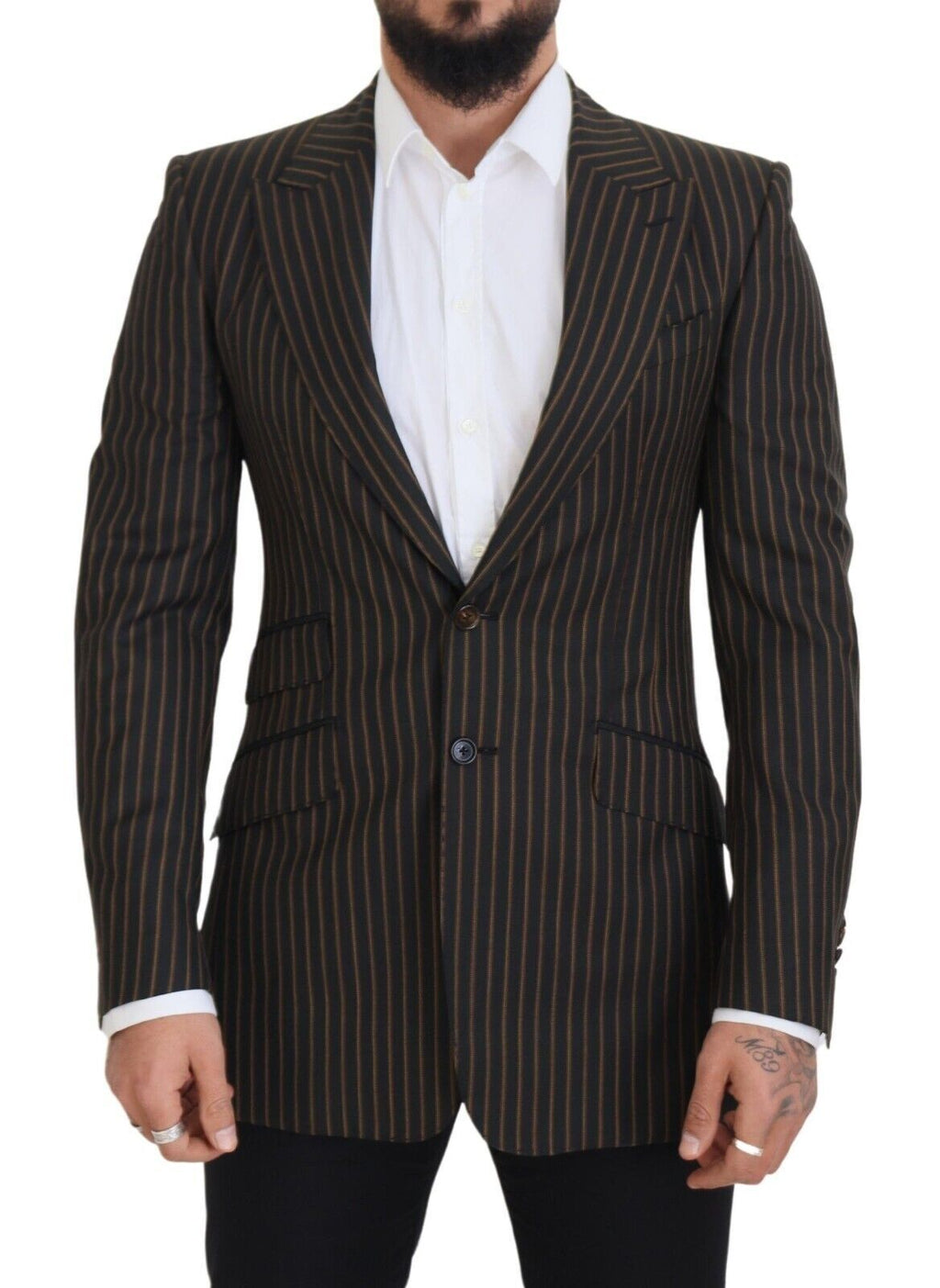 Dolce &amp; Gabbana – Eleganter, gestreifter Slim-Blazer aus Wollmischung