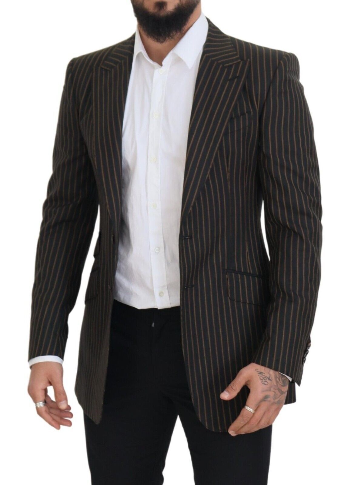 Dolce &amp; Gabbana – Eleganter, gestreifter Slim-Blazer aus Wollmischung