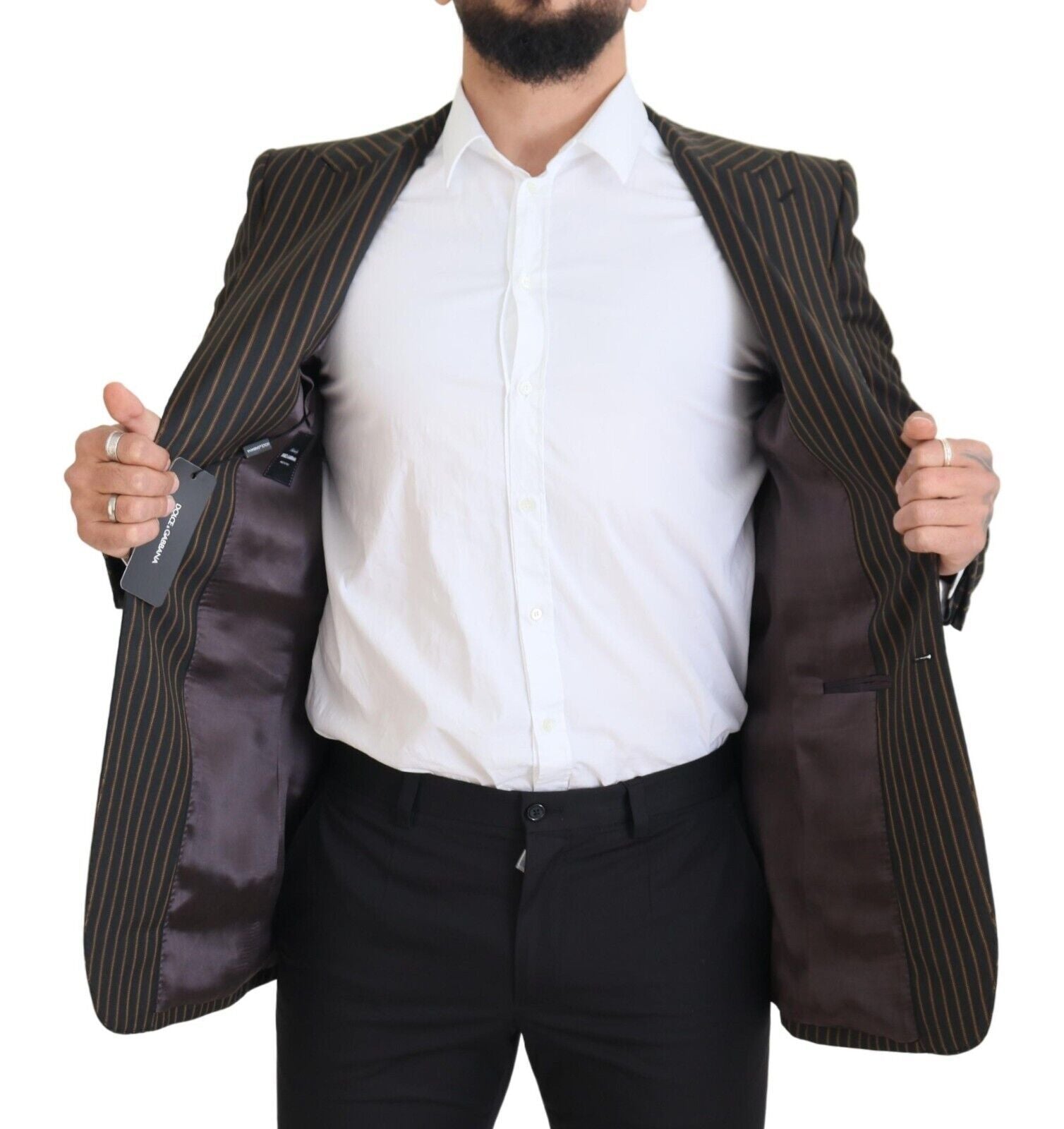 Dolce &amp; Gabbana – Eleganter, gestreifter Slim-Blazer aus Wollmischung