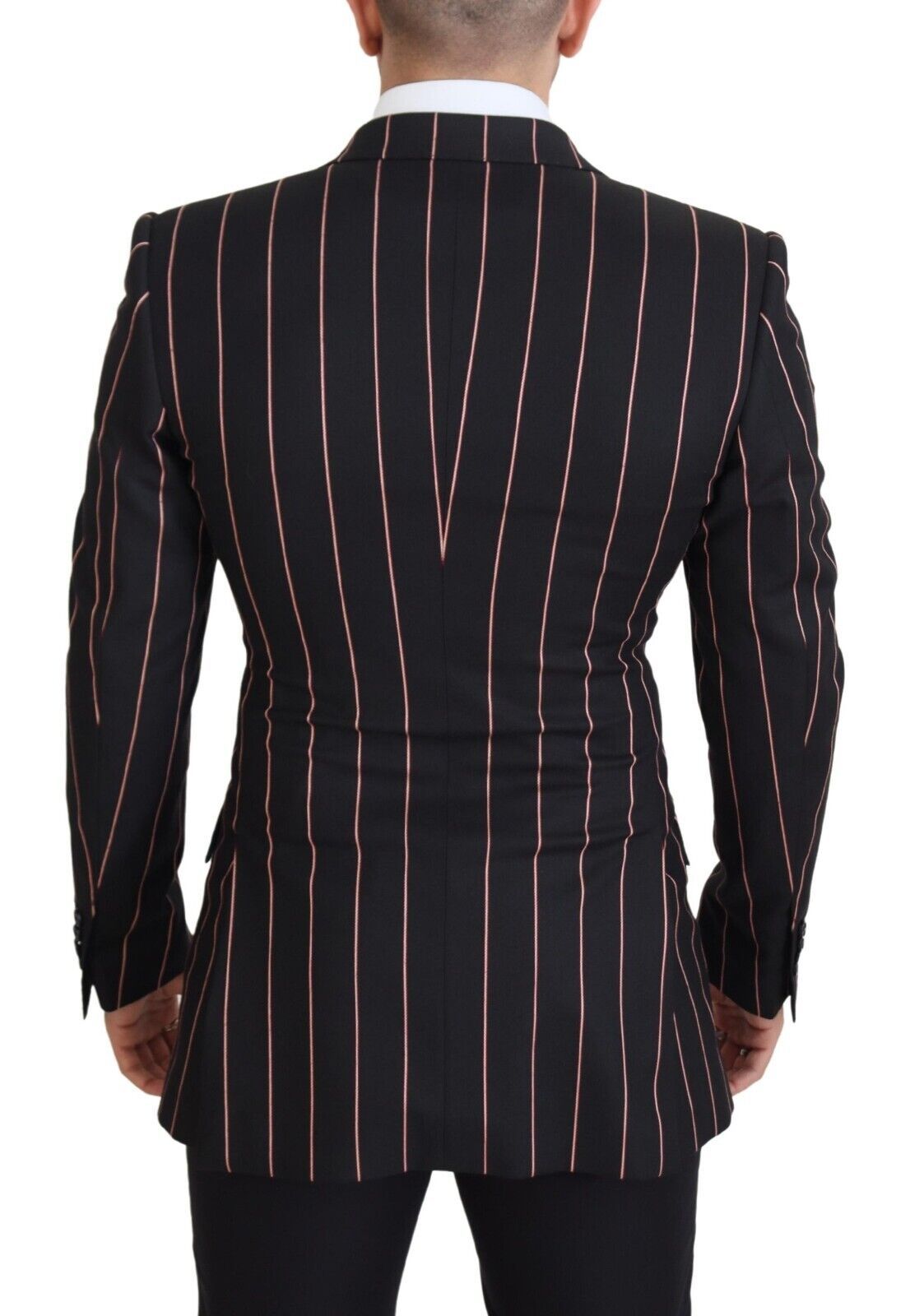 Dolce &amp; Gabbana Eleganter Slim Fit Zweireihiger Schwarzer Blazer