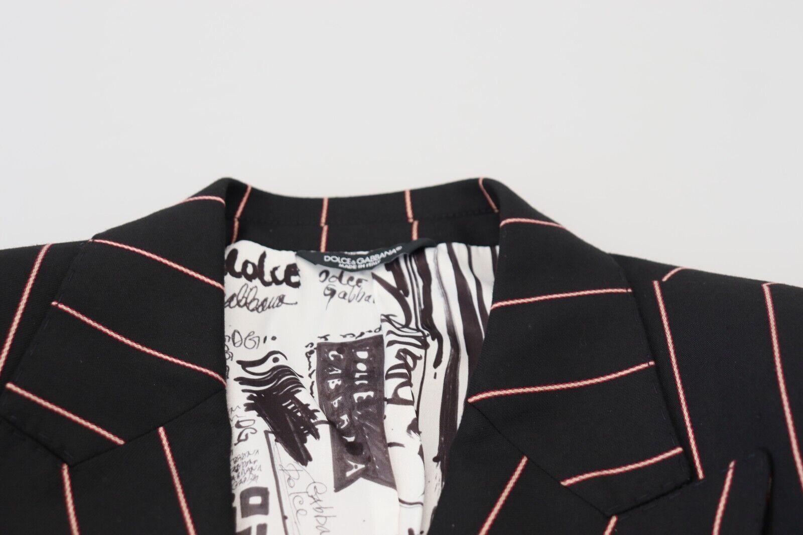 Dolce &amp; Gabbana Eleganter Slim Fit Zweireihiger Schwarzer Blazer