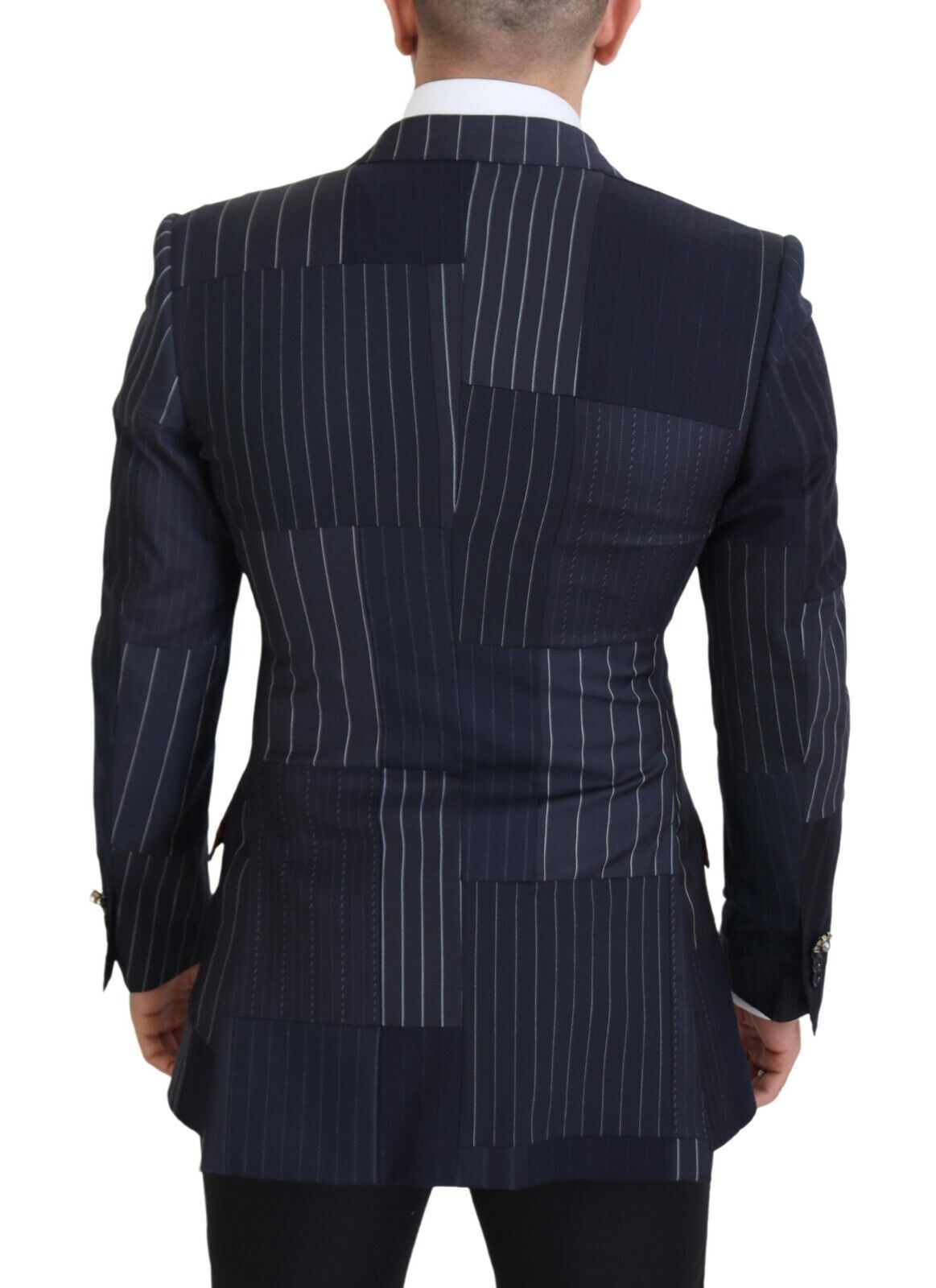 Dolce &amp; Gabbana – Marineblauer, zweireihiger Slim-Fit-Blazer