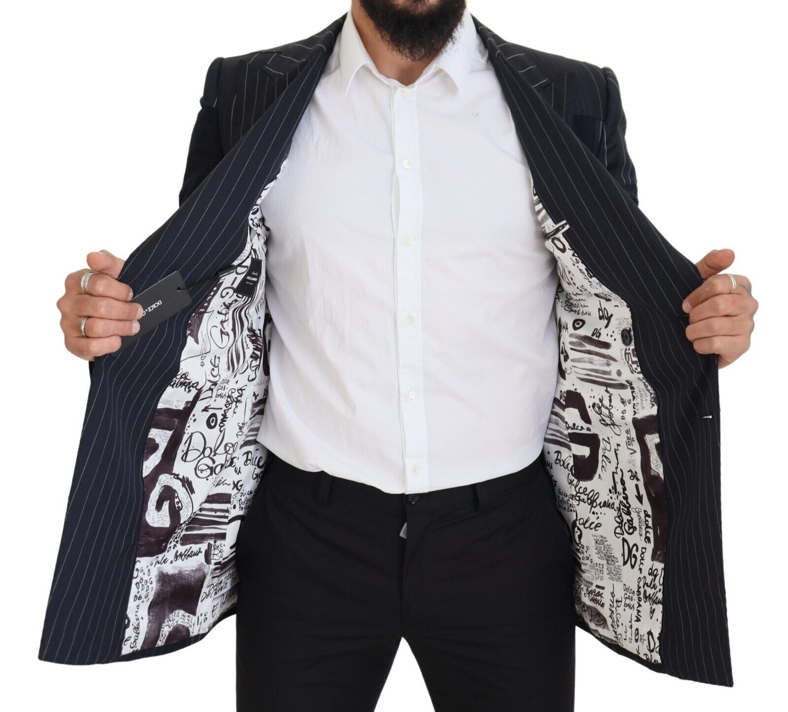Dolce &amp; Gabbana – Marineblauer, zweireihiger Slim-Fit-Blazer