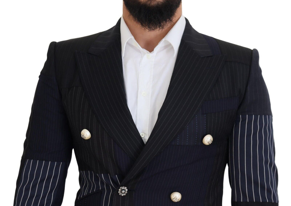 Dolce &amp; Gabbana Eleganter, marineblauer, zweireihiger Wollblazer