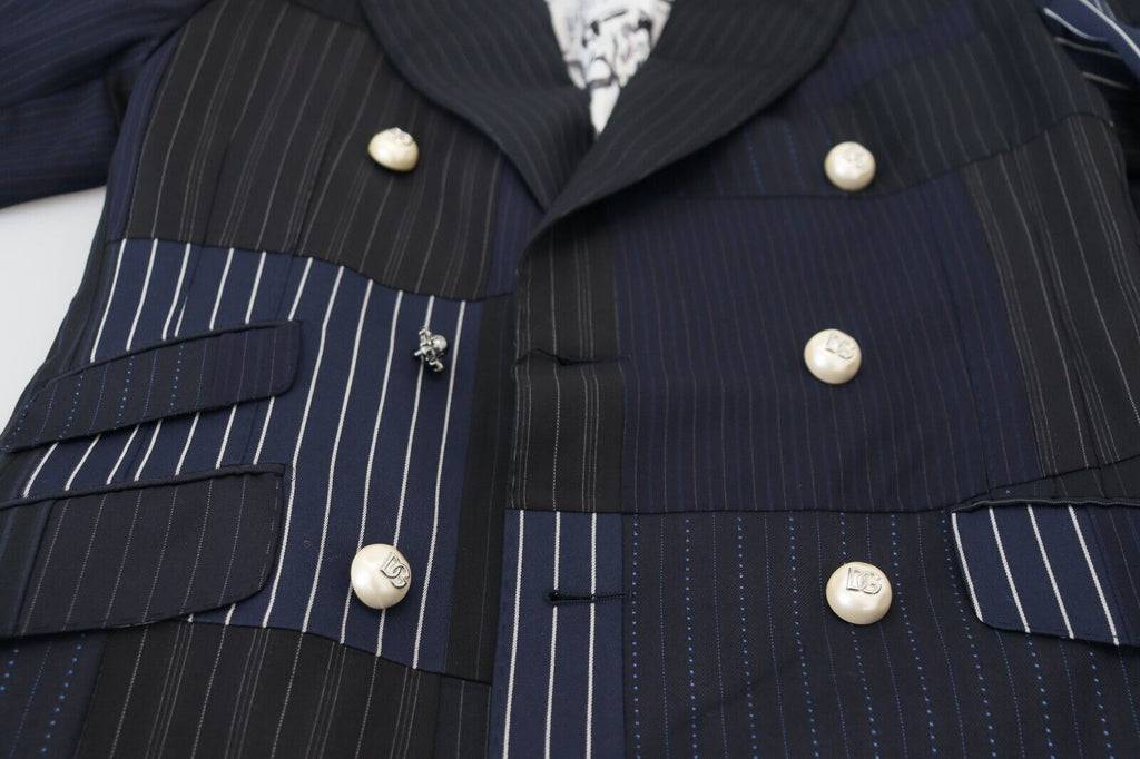 Dolce &amp; Gabbana Eleganter, marineblauer, zweireihiger Wollblazer