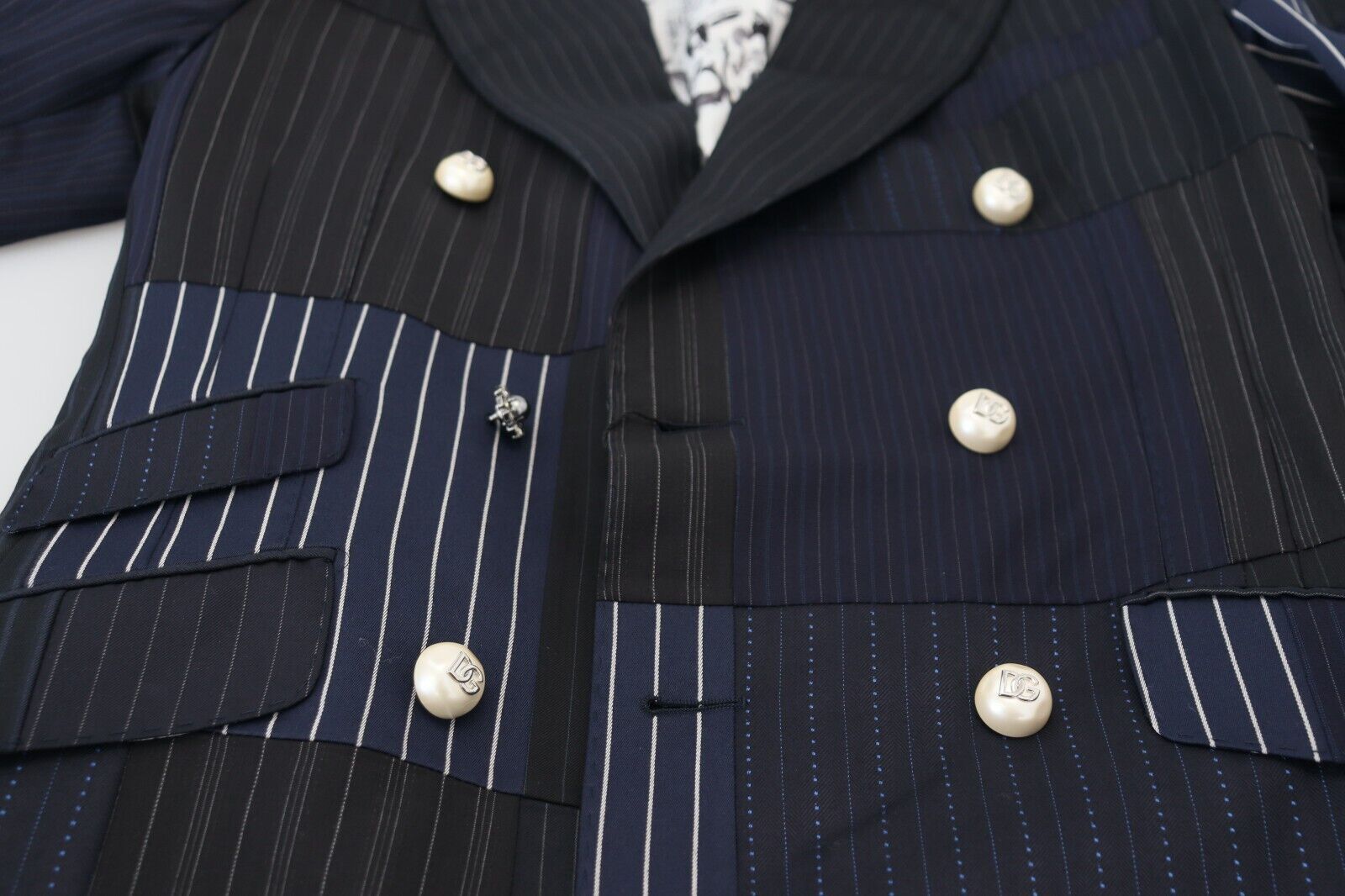 Dolce &amp; Gabbana Eleganter, marineblauer, zweireihiger Wollblazer