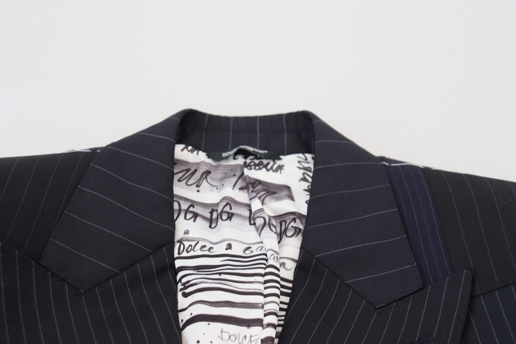 Dolce &amp; Gabbana Eleganter, marineblauer, zweireihiger Wollblazer
