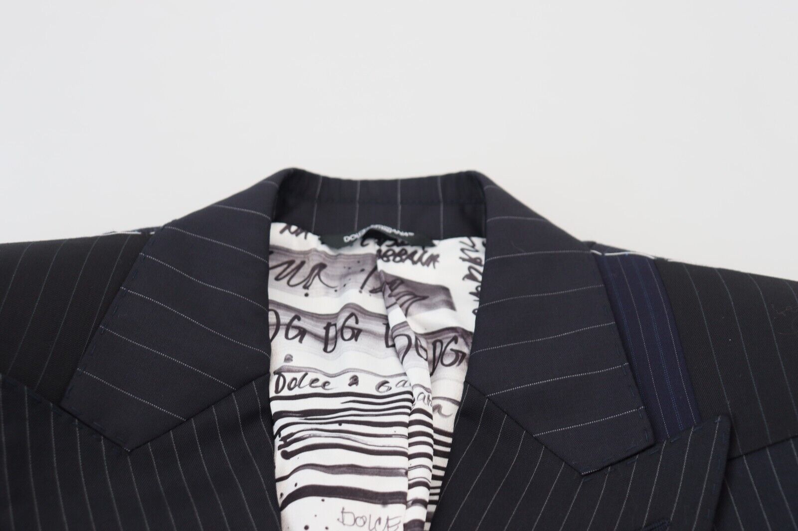 Dolce &amp; Gabbana Eleganter, marineblauer, zweireihiger Wollblazer