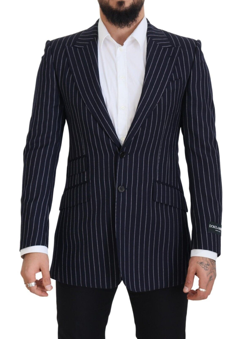 Dolce &amp; Gabbana Eleganter, marineblauer Slim Fit-Wollblazer