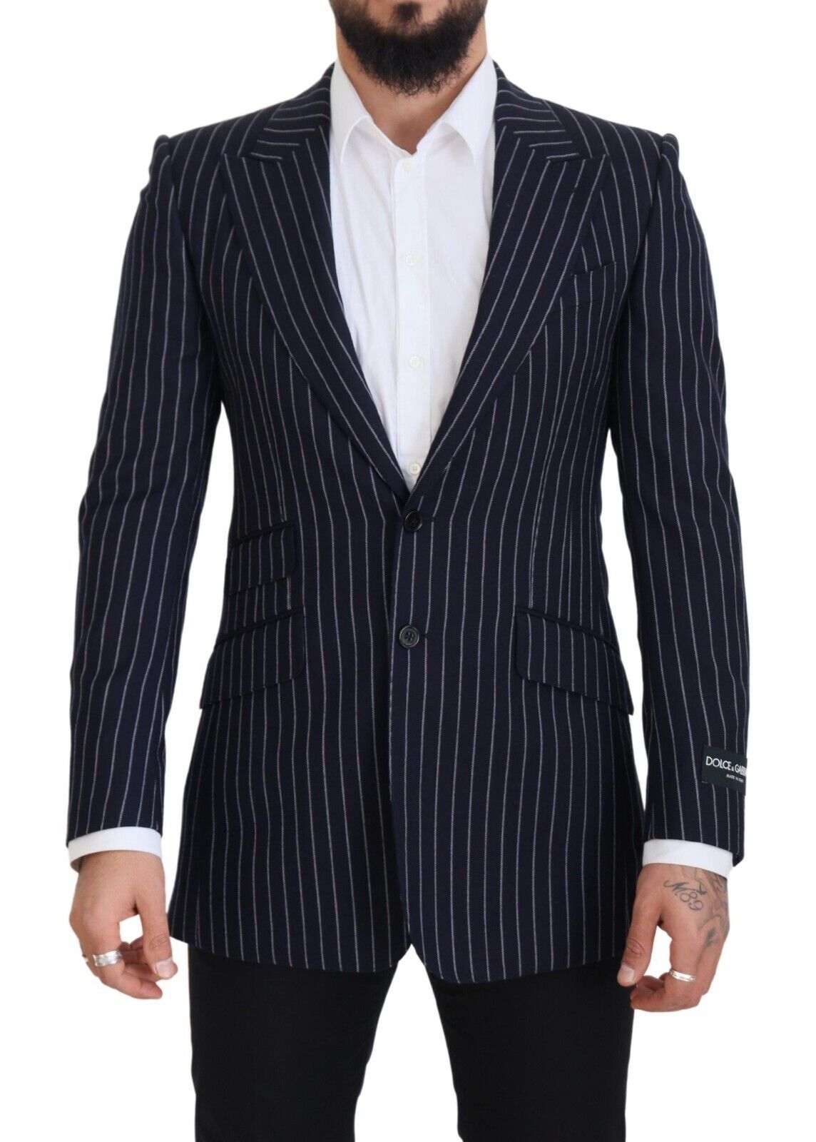 Dolce &amp; Gabbana Eleganter, marineblauer Slim Fit-Wollblazer