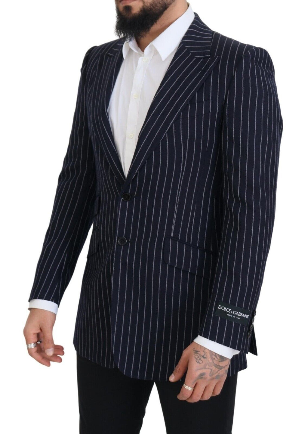 Dolce &amp; Gabbana Eleganter, marineblauer Slim Fit-Wollblazer