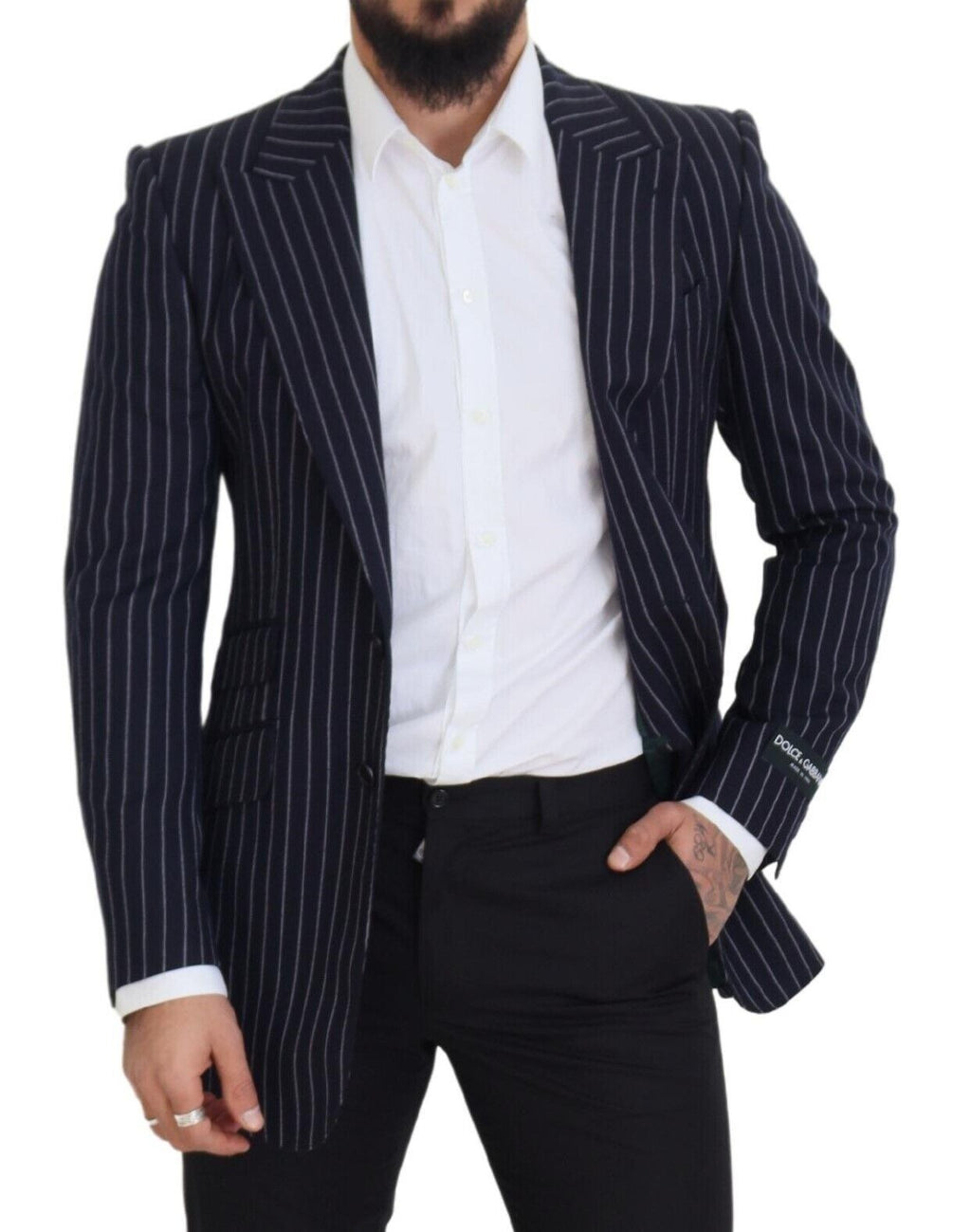 Dolce &amp; Gabbana Eleganter, marineblauer Slim Fit-Wollblazer