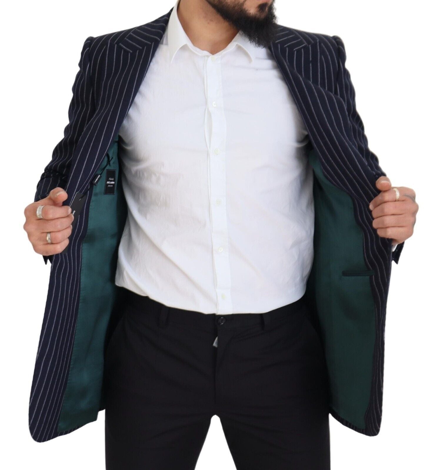 Dolce &amp; Gabbana Eleganter, marineblauer Slim Fit-Wollblazer