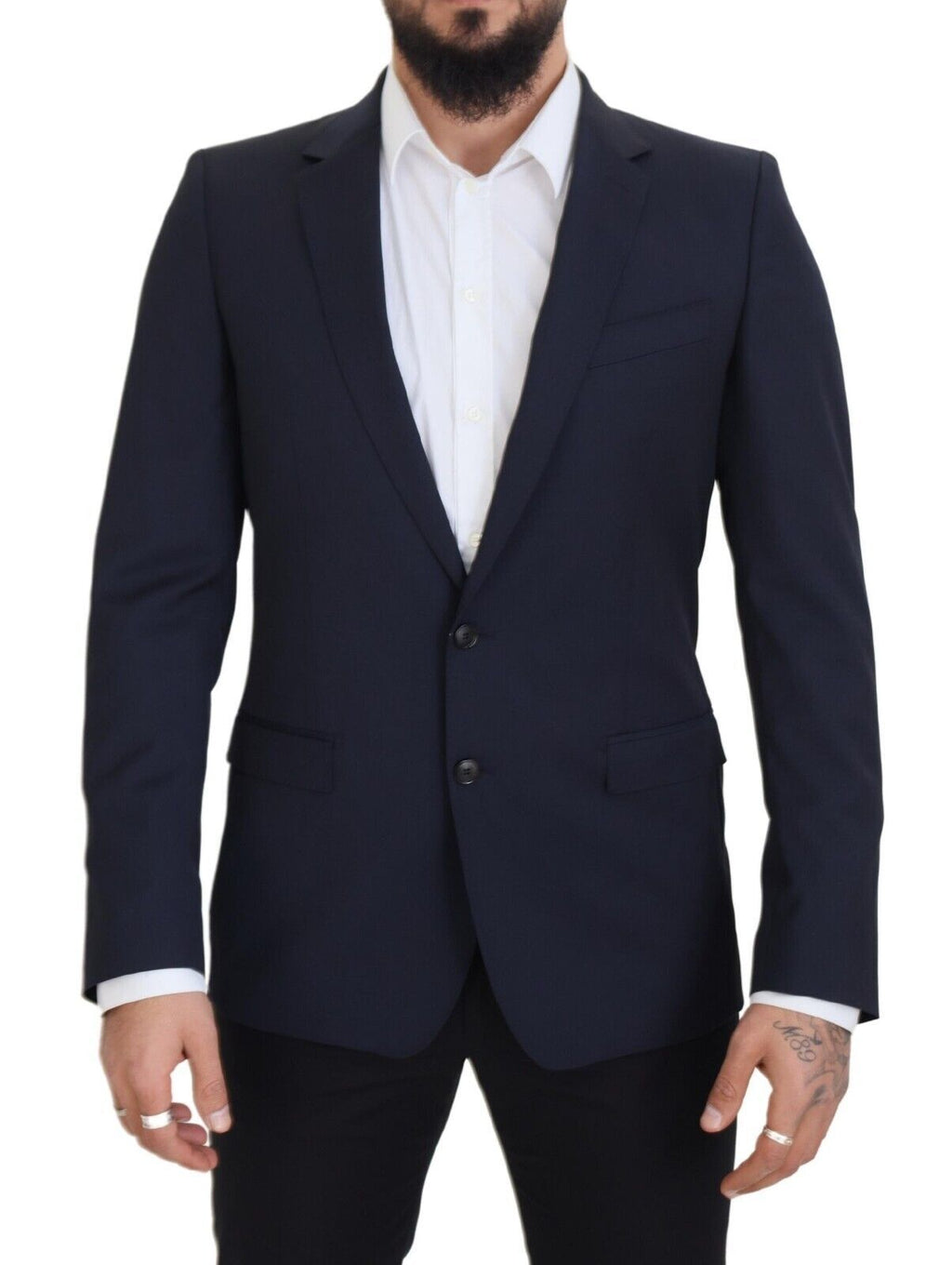 Dolce &amp; Gabbana Eleganter dunkelblauer Slim Fit Wollblazer