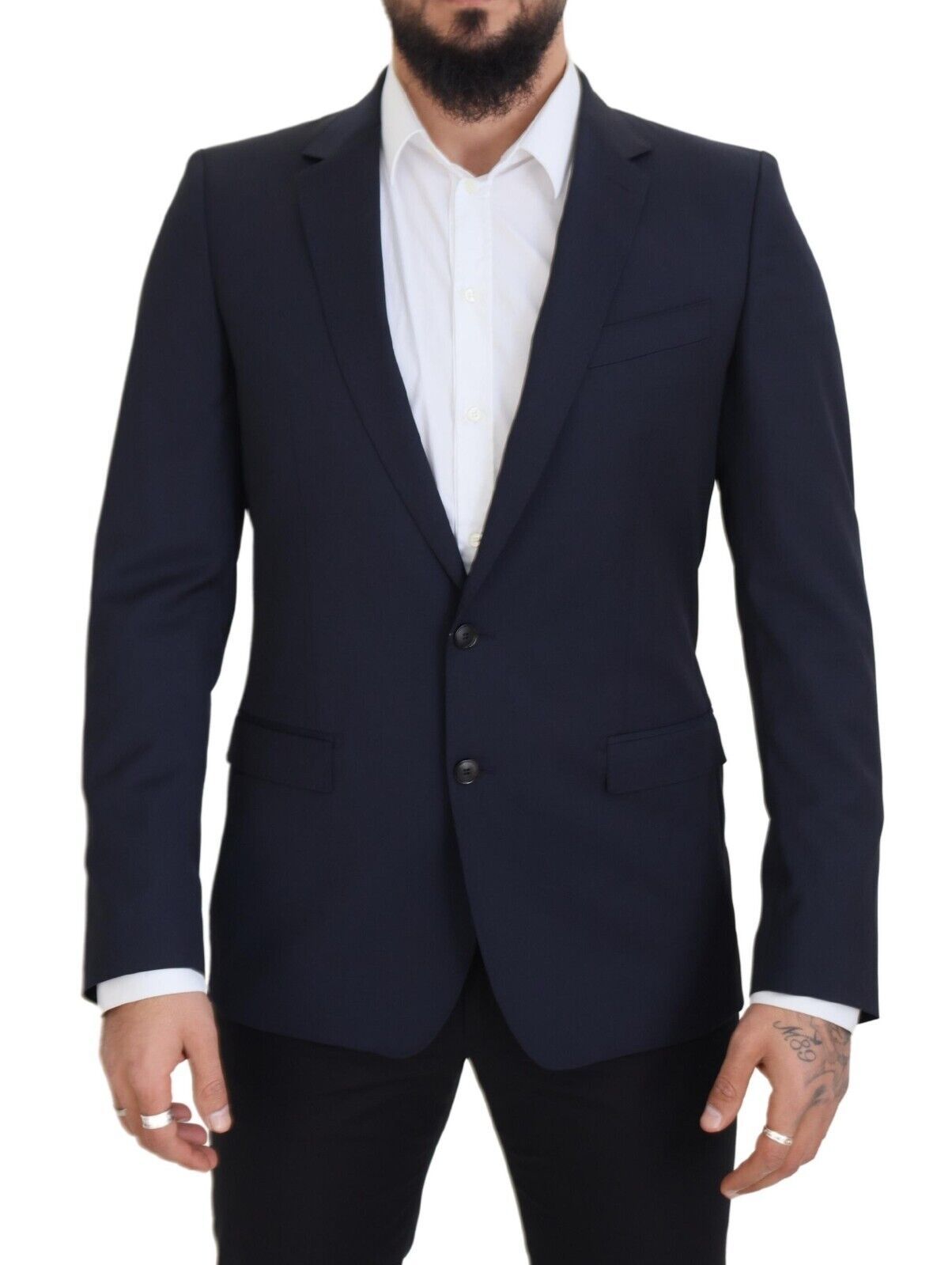 Dolce &amp; Gabbana Eleganter dunkelblauer Slim Fit Wollblazer