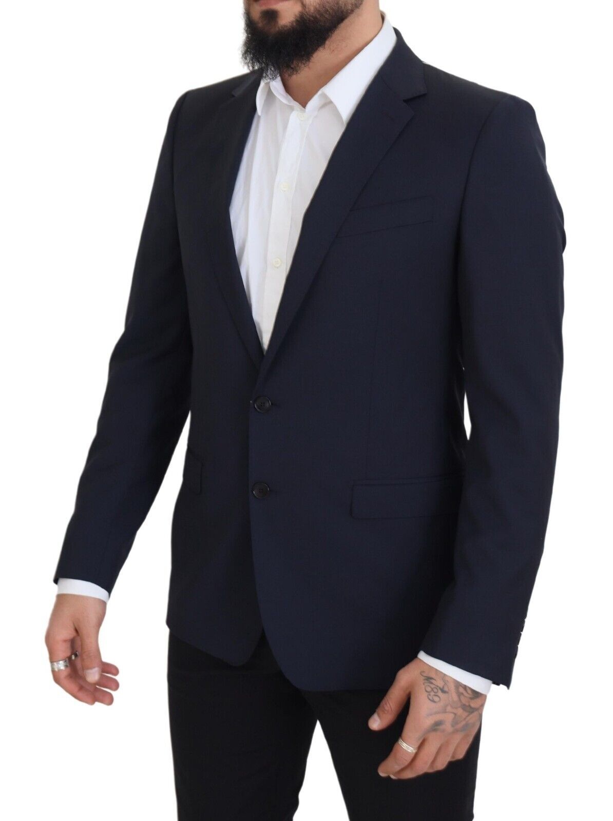 Dolce &amp; Gabbana Eleganter dunkelblauer Slim Fit Wollblazer