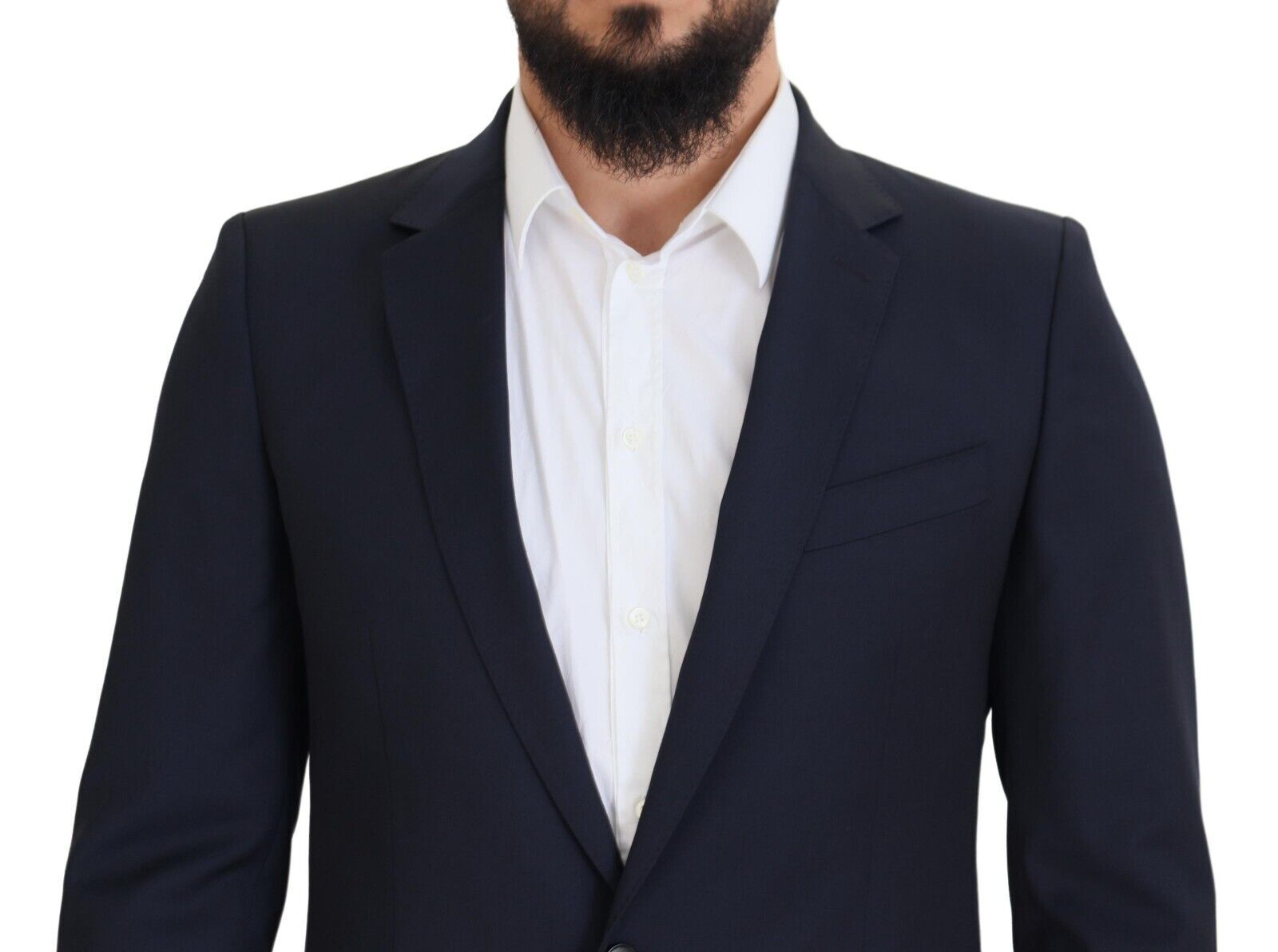 Dolce &amp; Gabbana Eleganter dunkelblauer Slim Fit Wollblazer