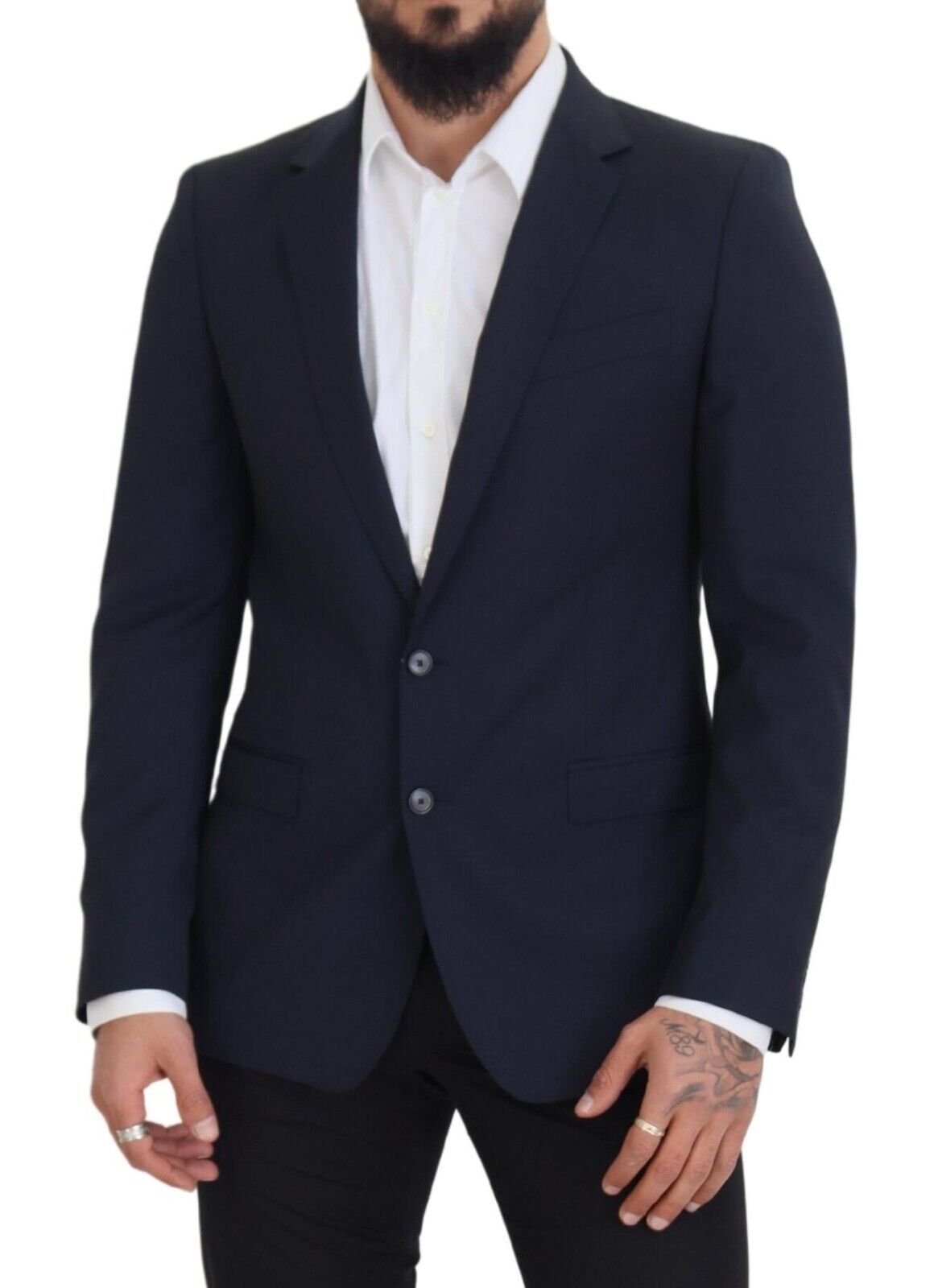 Dolce &amp; Gabbana Eleganter dunkelblauer Slim Fit Wollblazer
