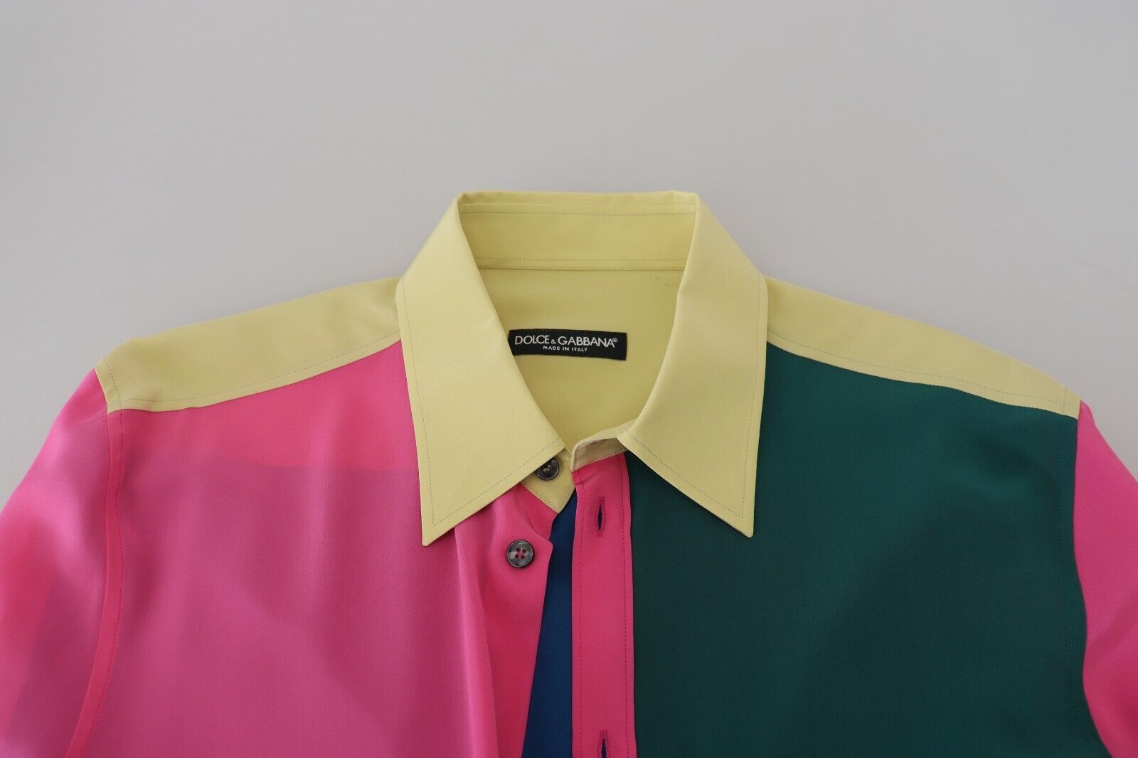 Dolce &amp; Gabbana Elegantes mehrfarbiges Button-Down-Hemd aus Seide