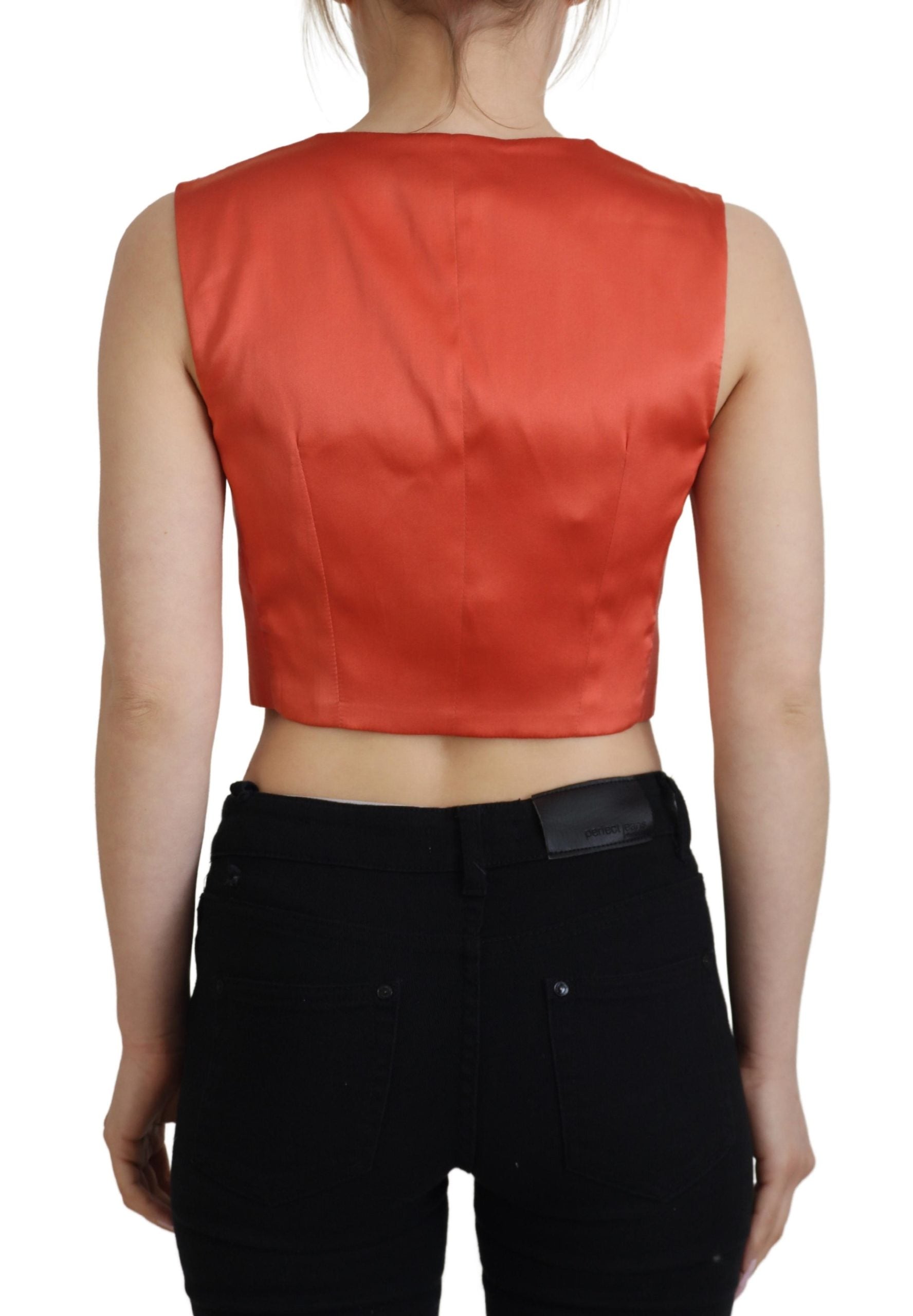 Dolce &amp; Gabbana Elegante orange Seidenweste