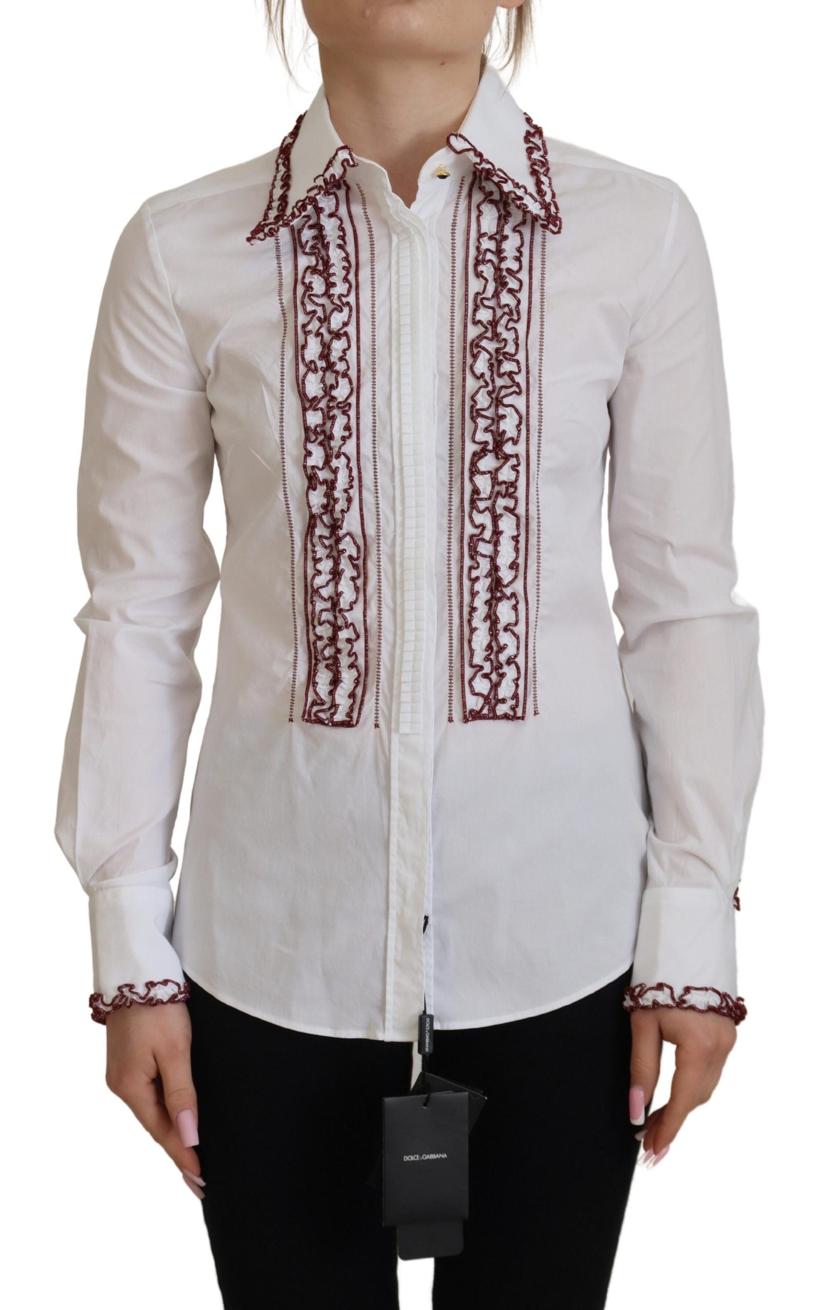 Dolce &amp; Gabbana Elegantes Poloshirt aus weißer Baumwolle