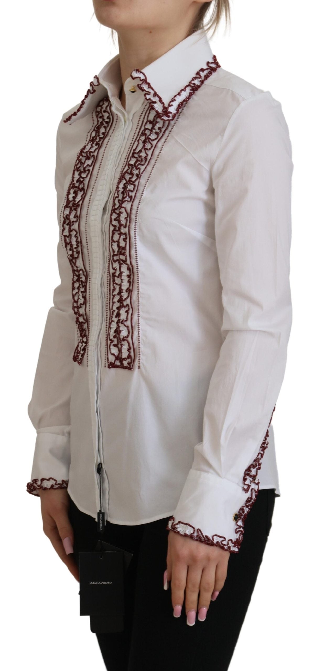 Dolce &amp; Gabbana Elegantes Poloshirt aus weißer Baumwolle
