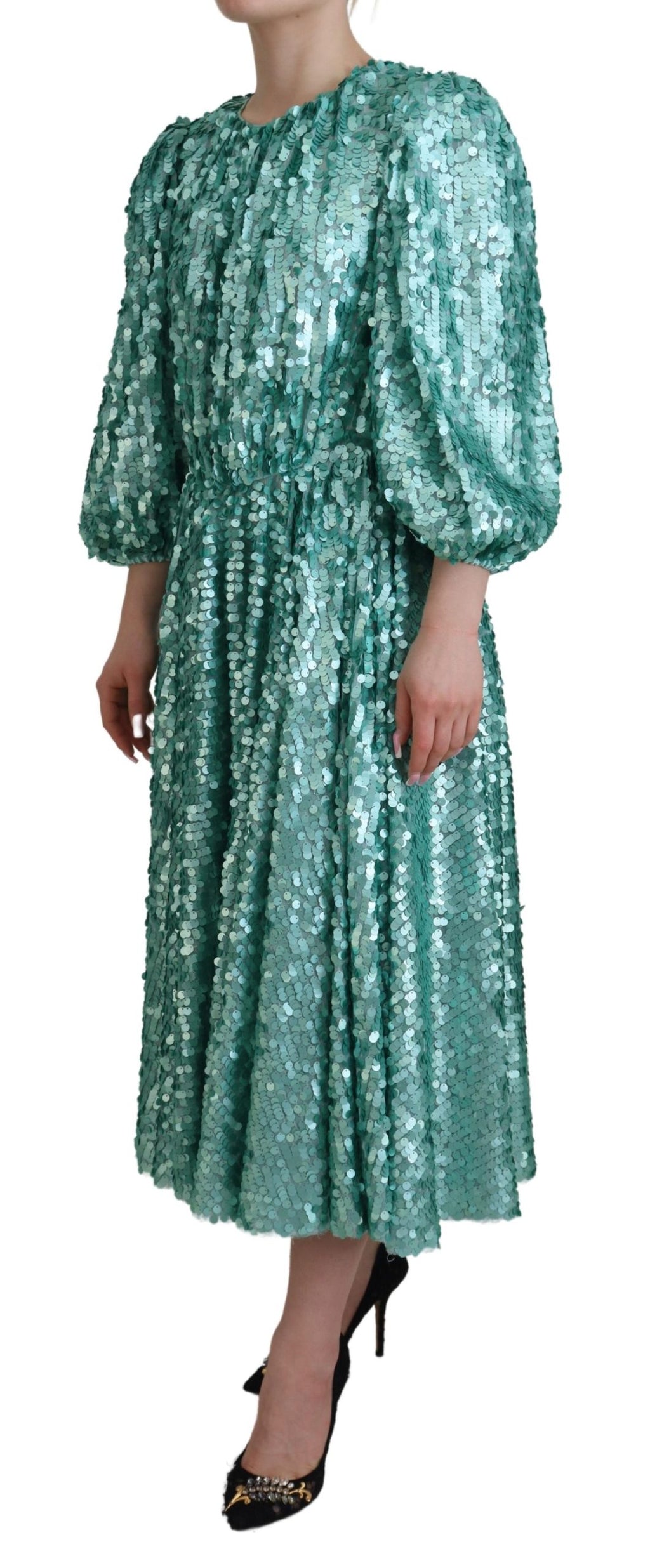 Dolce &amp; Gabbana Elegantes A-Linien-Midikleid mit Pailletten