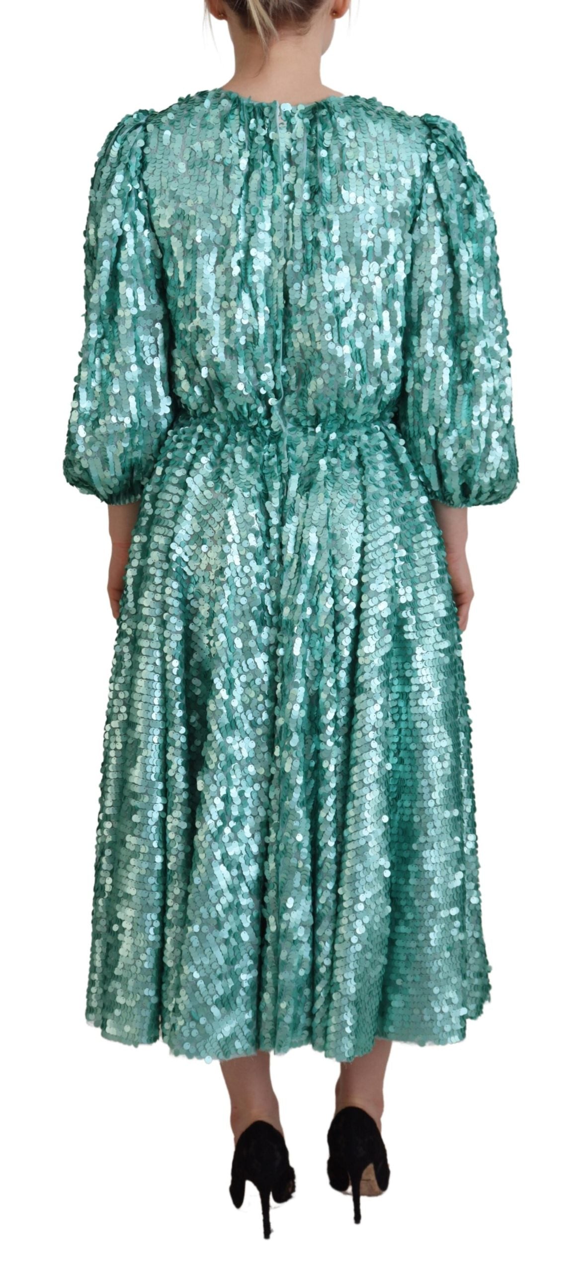 Dolce &amp; Gabbana Elegantes A-Linien-Midikleid mit Pailletten
