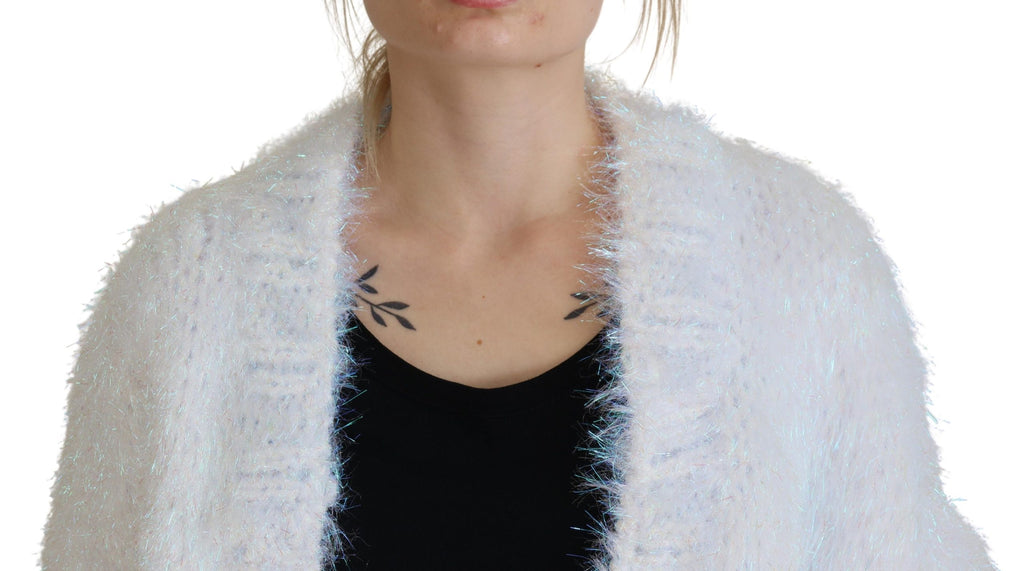 Dolce &amp; Gabbana Elegante weiße Strickjacke mit langen Ärmeln