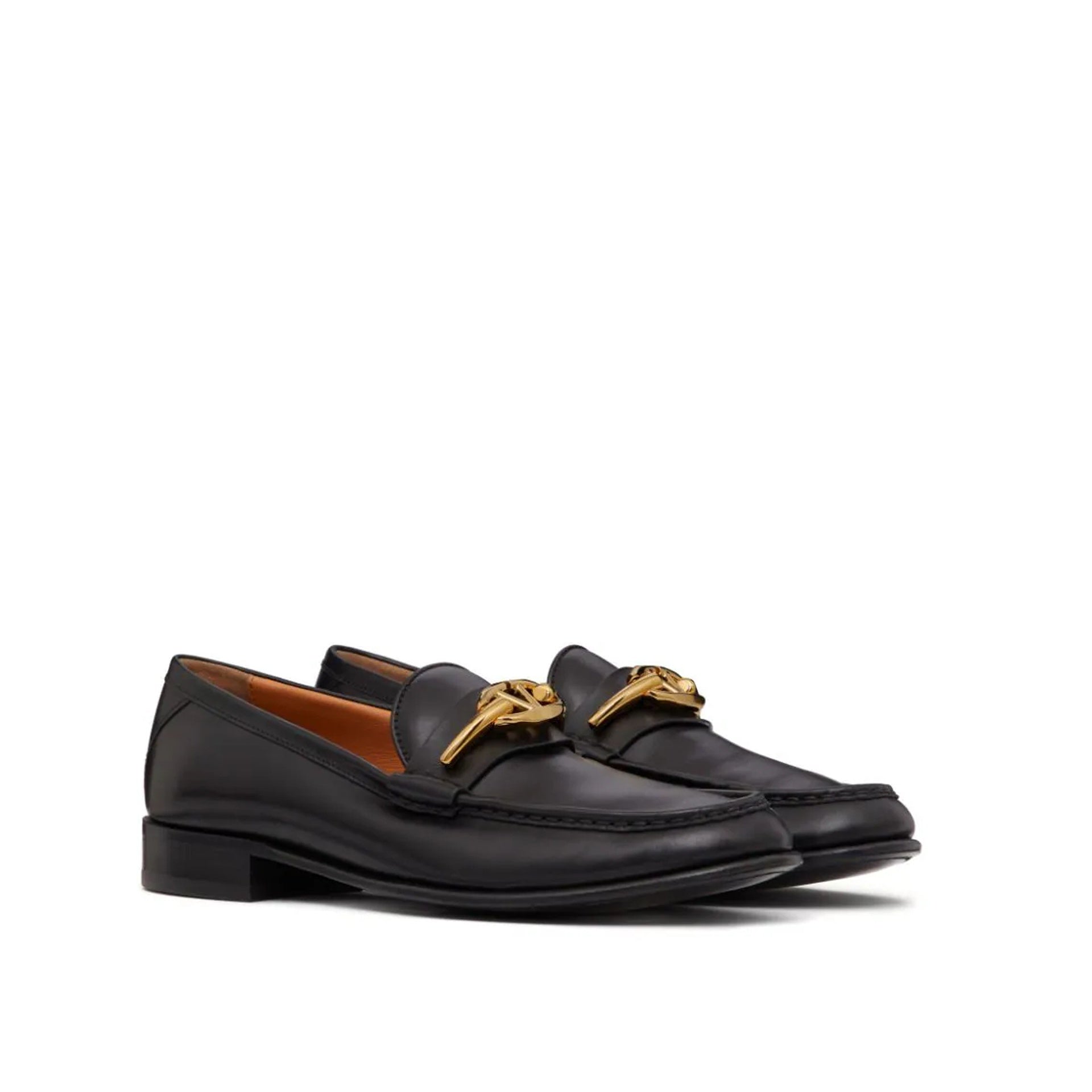 Valentino Garavani V-Logo Moon Leather Loafers