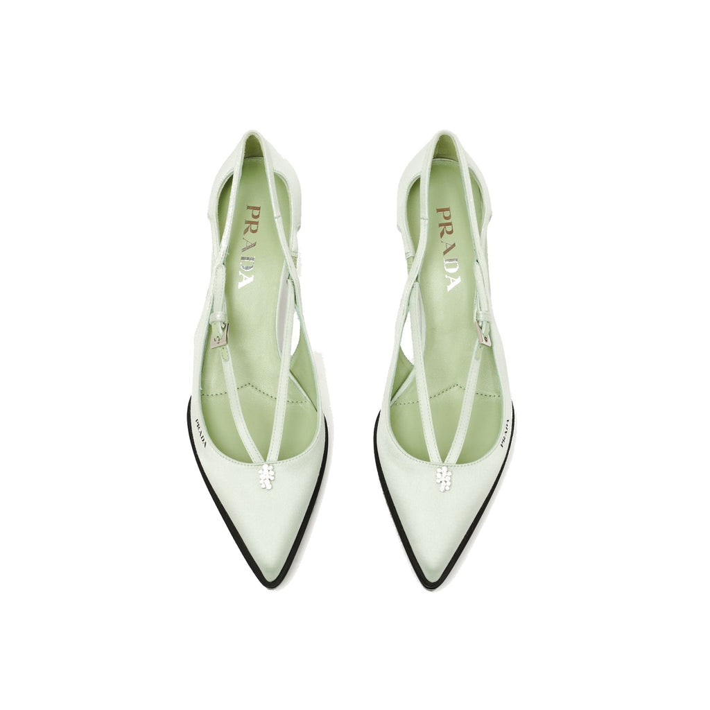 Prada Cut-Out Satin Pumps